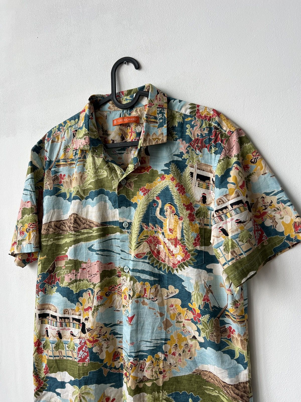 Tori Richard Tori Richard Retro Hawaiian/Aloha Tourism Cotton Shirt M USA Size US M / EU 48-50 / 2 - 4 Thumbnail