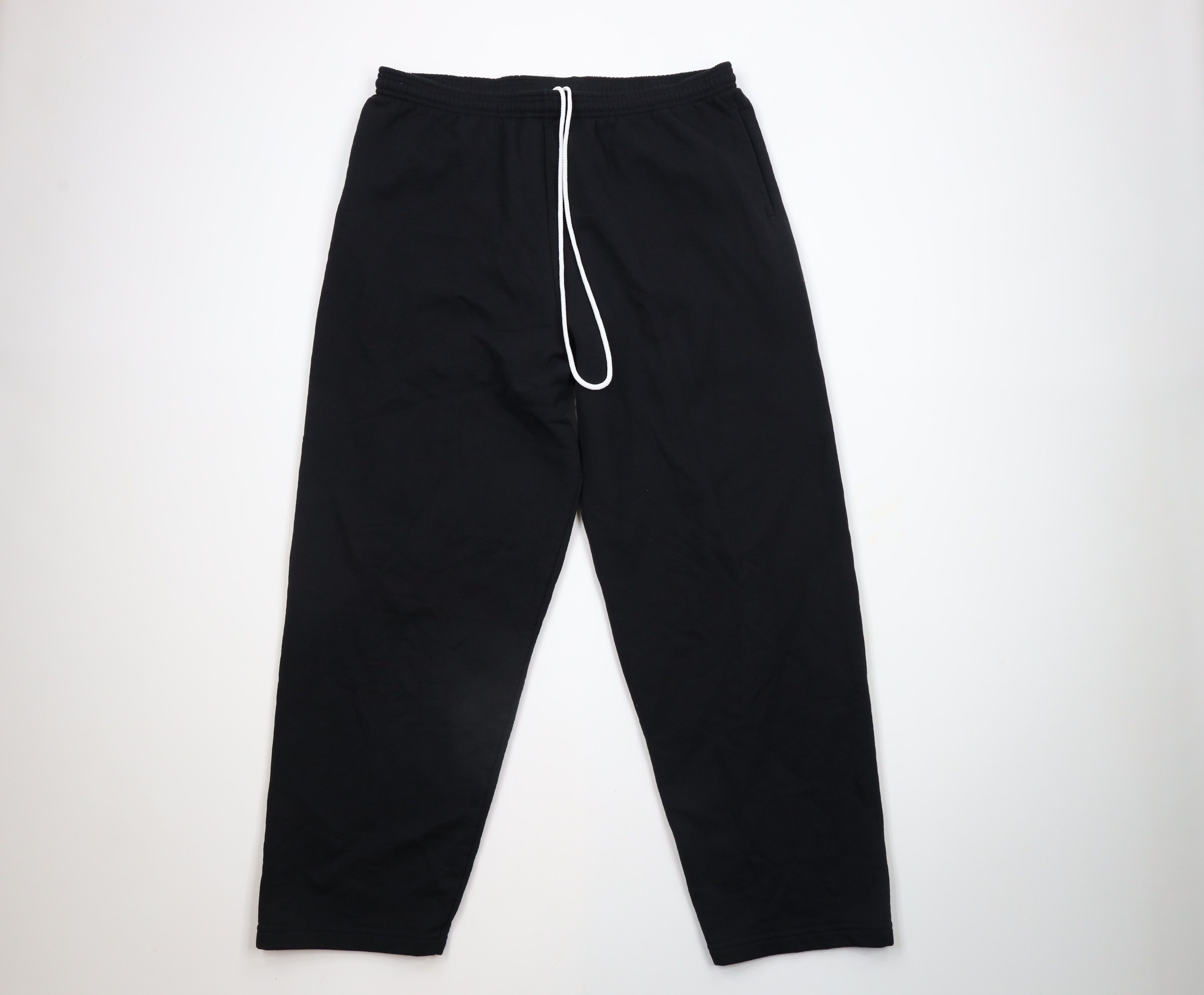 Vintage Vintage 90s Streetwear Blank Wide Leg Sweatpants Pants Black Size US 38 / EU 54 - 1 Thumbnail