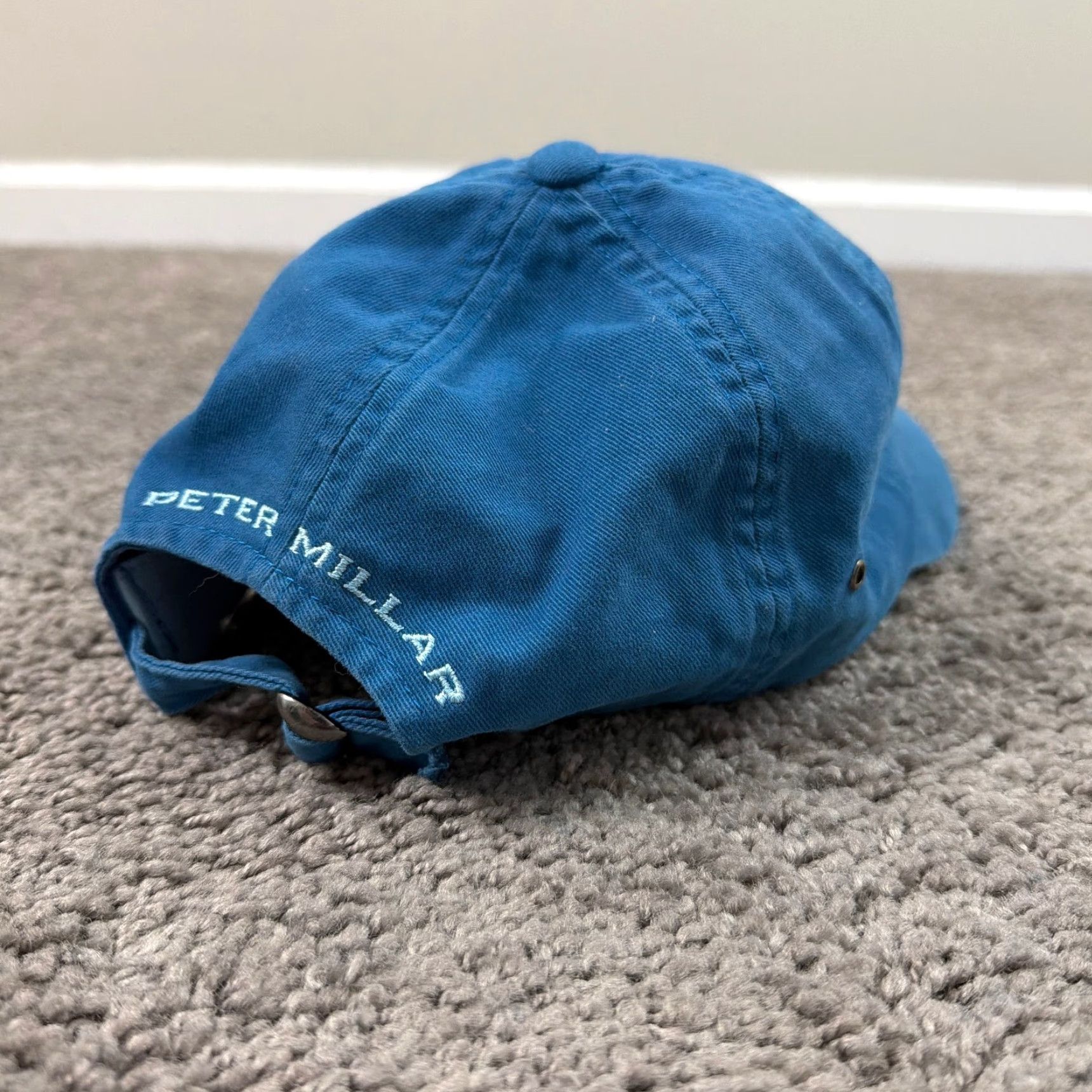 Peter Millar Peter Millar Cap Hat Mens One Size Blue Adjustable 100% Cotton Baseball Style Casual Hat Size ONE SIZE - 4 Thumbnail