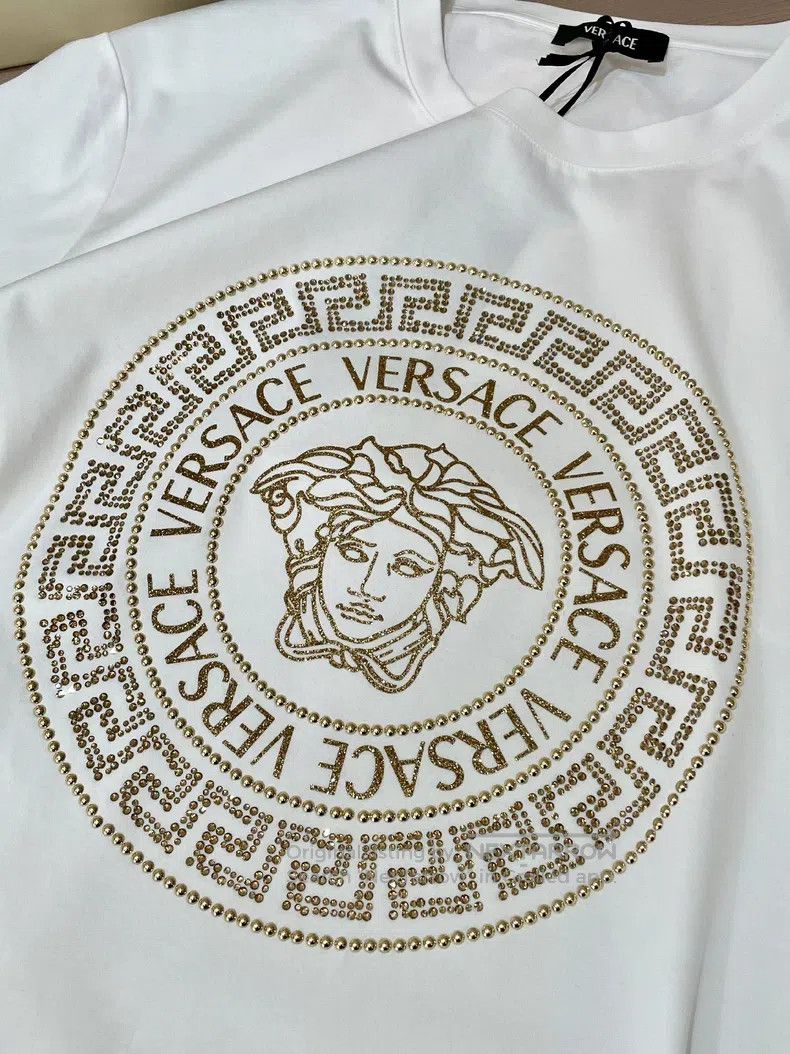 Versace Versace Swarovski crystal diamond set T-shirt Size US L / EU 52-54 / 3 - 8 Thumbnail