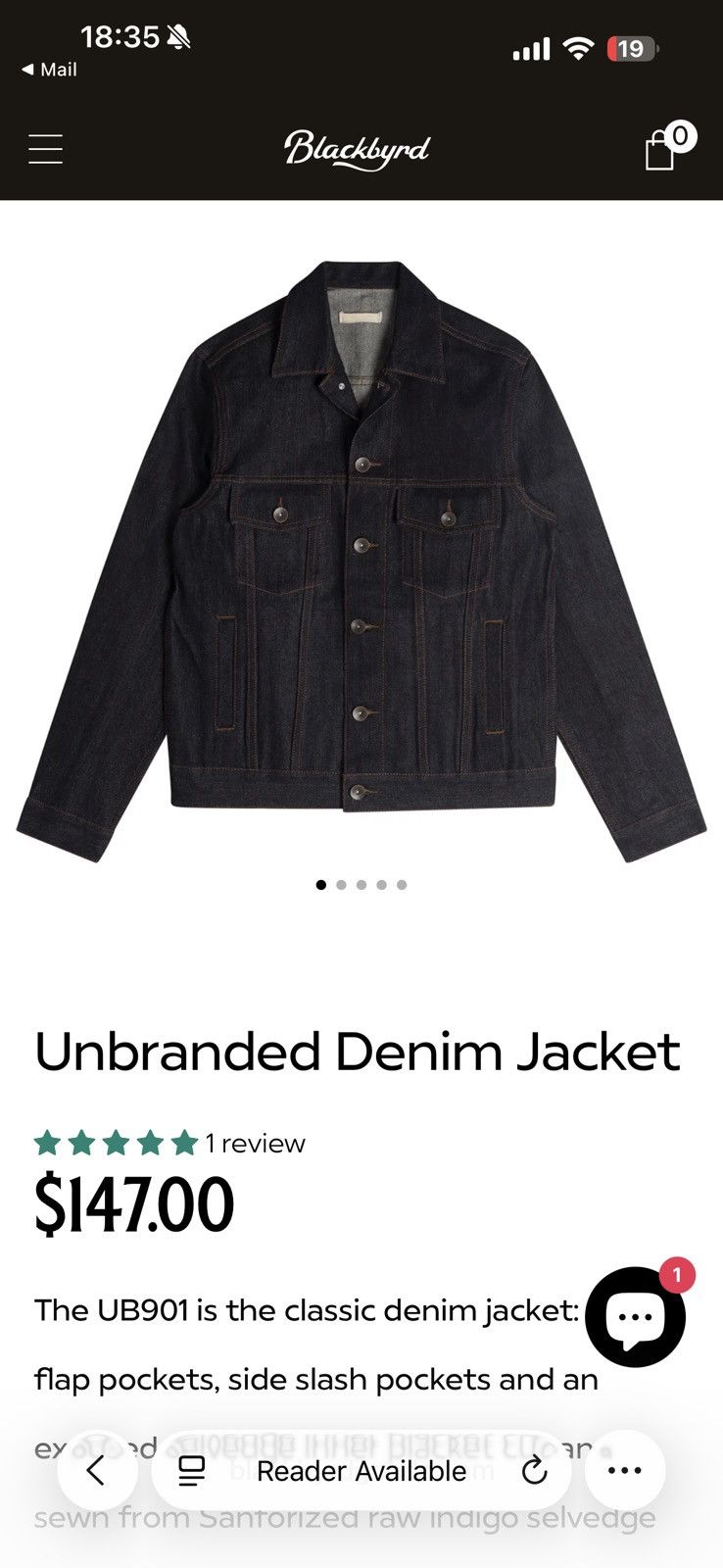 The Unbranded Brand Unbranded UB901 Medium Denim Jacket Size US M / EU 48-50 / 2 - 3 Thumbnail