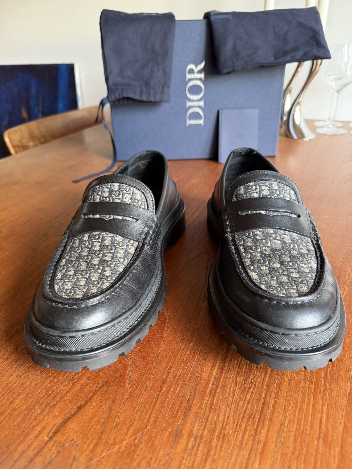 Dior Dior Explorer Loafers Oblique Jacquard Black Grey EU 42 | Grailed