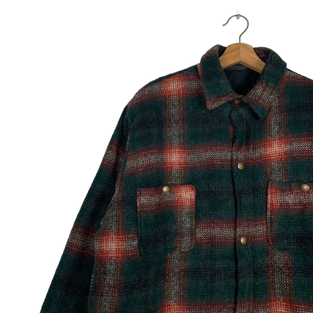 Flannel CAL CRAFT Shadow Plaid Checked Flannel Jacket #0016-C1 Size US M / EU 48-50 / 2 - 7 Thumbnail