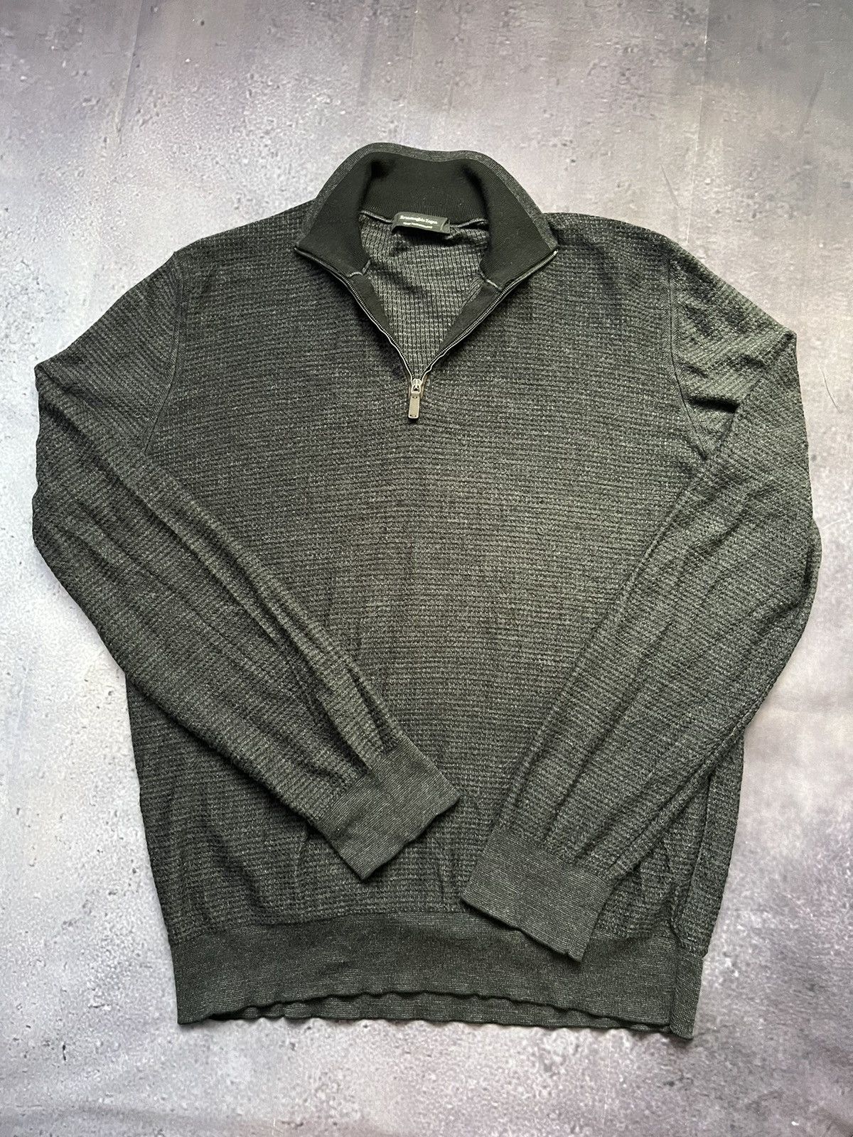 Ermenegildo Zegna Zip 1\4 Grey Wool 100%