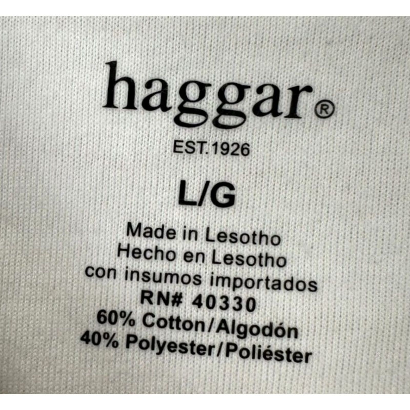 Haggar Haggar Polo Shirt Adult Large White Plaid Casual Short Sleeve Rugby Mens NEW Size US L / EU 52-54 / 3 - 5 Thumbnail
