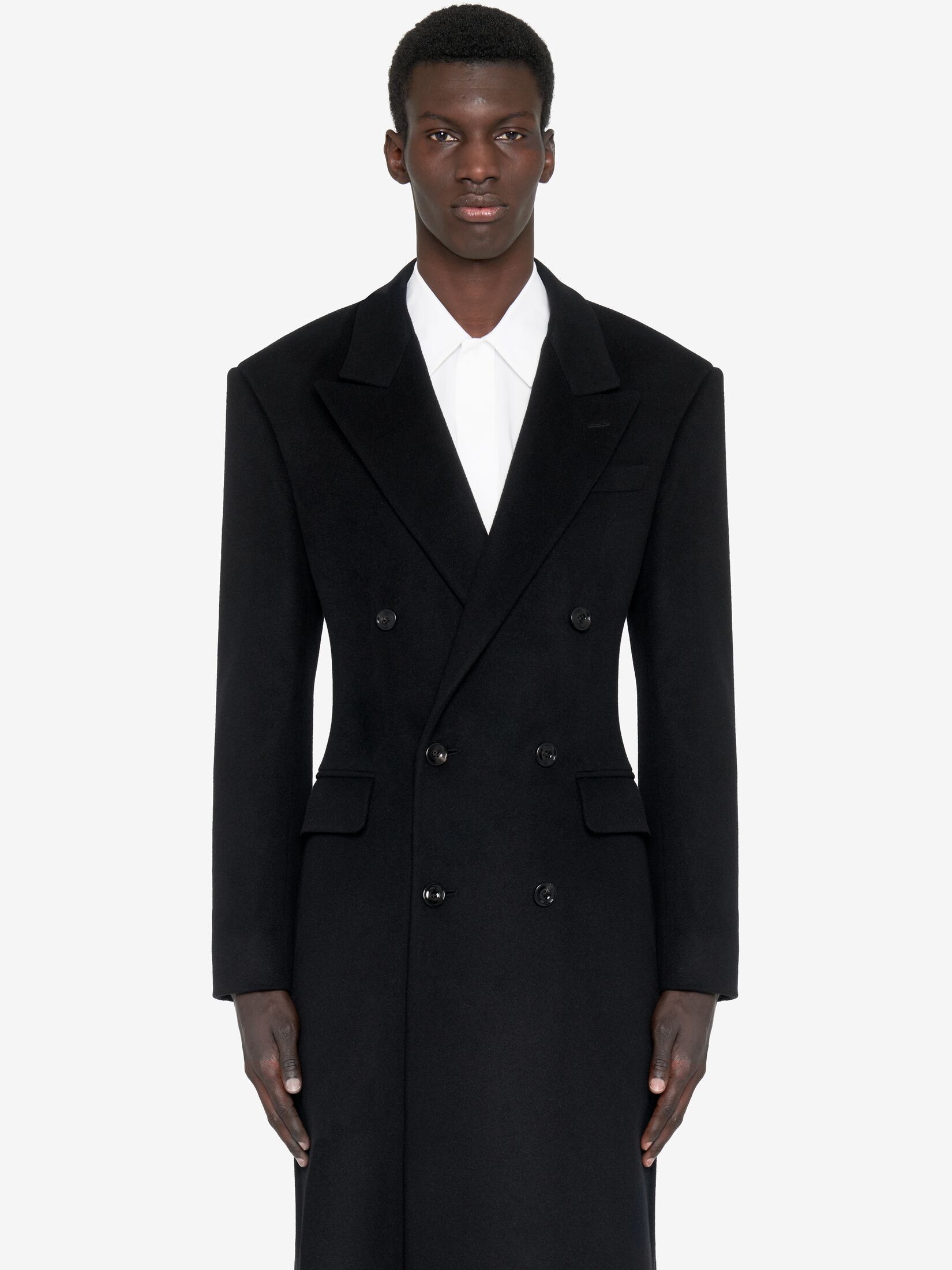 Alexander McQueen o1w1db10725 Wide Shoulder Fitted Coat in Black Size US M / EU 48-50 / 2 - 5 Thumbnail