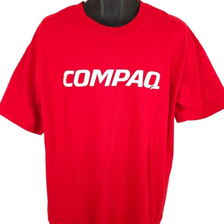 Vintage Vintage Compaq Computers T Shirt Mens Size 2XL Red Y2K Size US XXL / EU 58 / 5 - 1 Thumbnail