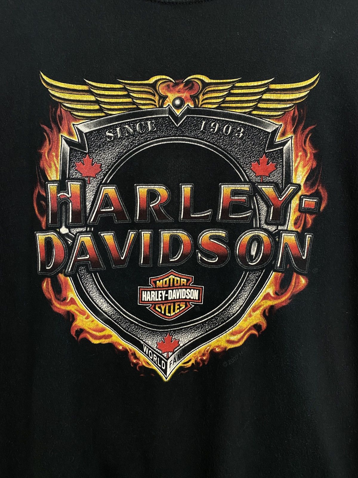 Harley Davidson 🇺🇸Vintage Y2K Harley Davidson Fire Skull Niagara Falls Canada Size US XL / EU 56 / 4 - 4 Thumbnail