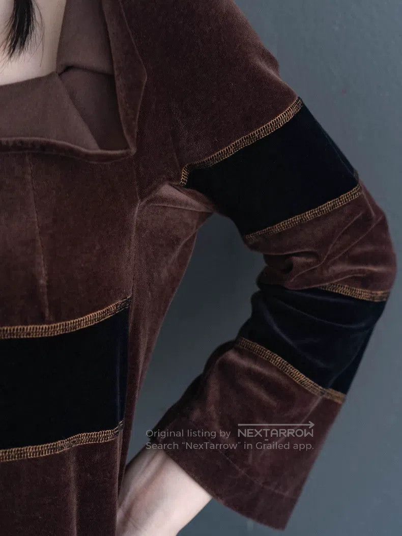 Comme des Garcons Comme Des Garcons Black and brown striped velvet top Size S / US 4 / IT 40 - 7 Thumbnail