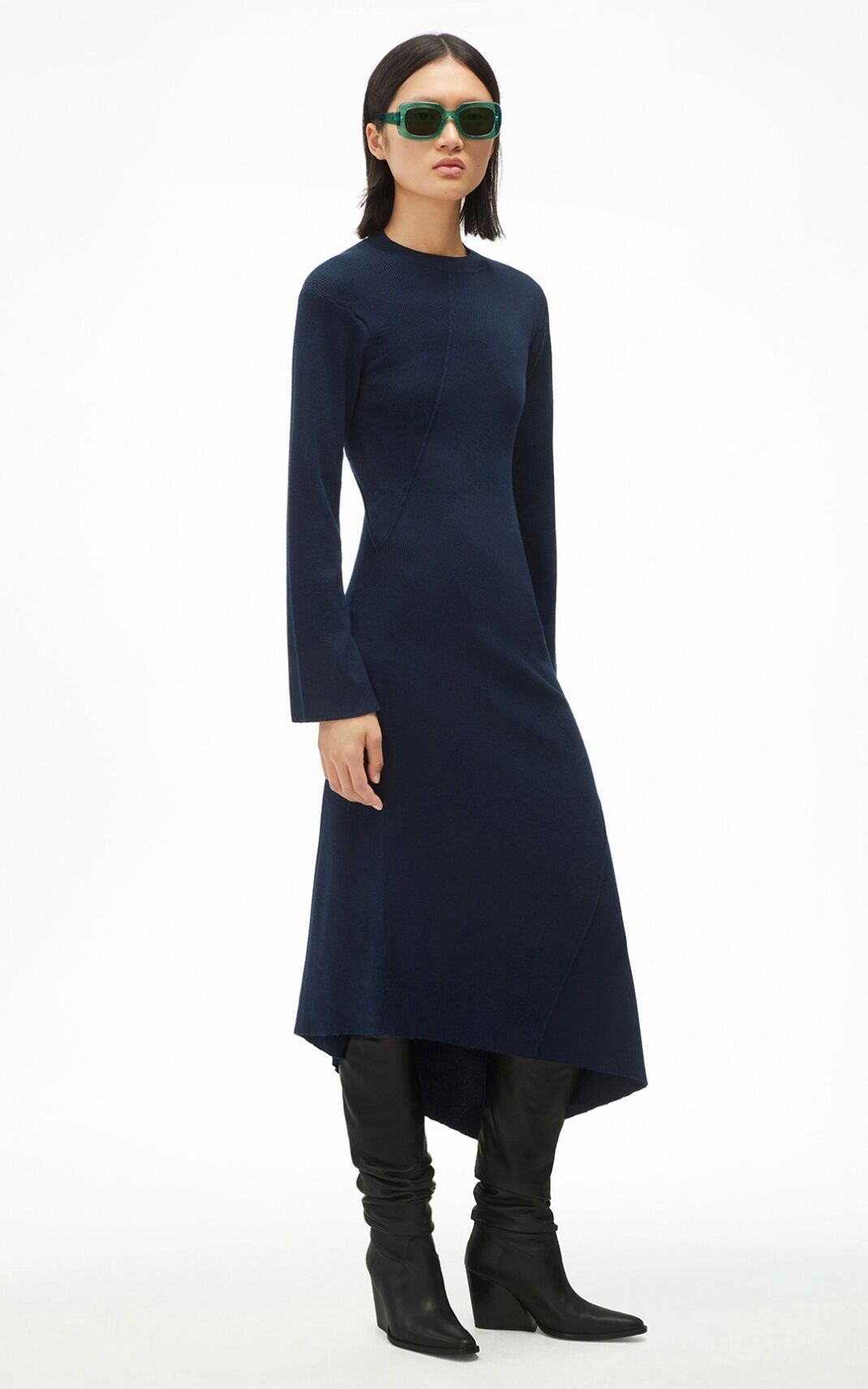 Kenzo o1y1025 Midi Dress in Navy Blue Size S / US 4 / IT 40 - 3 Thumbnail