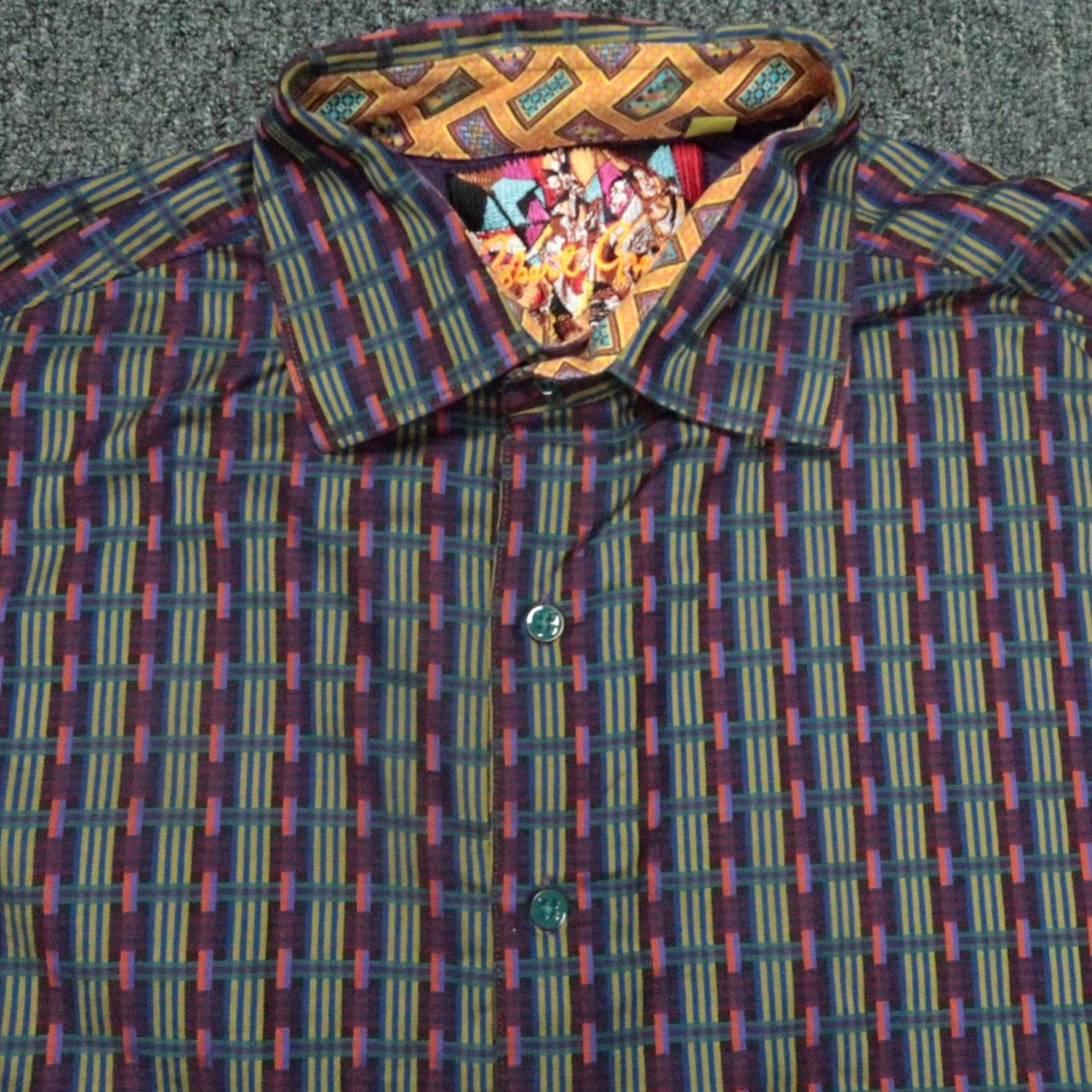 Robert Graham Robert Graham Shirt Mens XL Purple Abstract Geometric Flip Cuff Colorful Long Sleeve Button-Up Size US XL / EU 56 / 4 - 2 Thumbnail