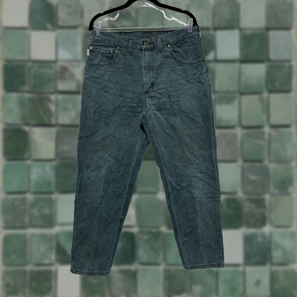 Carhartt VINTAGE Carhartt Jeans Denim US Union Made Forest Green 33x30 Men Regular Straight 90s USA Size US 33 - 1 Thumbnail