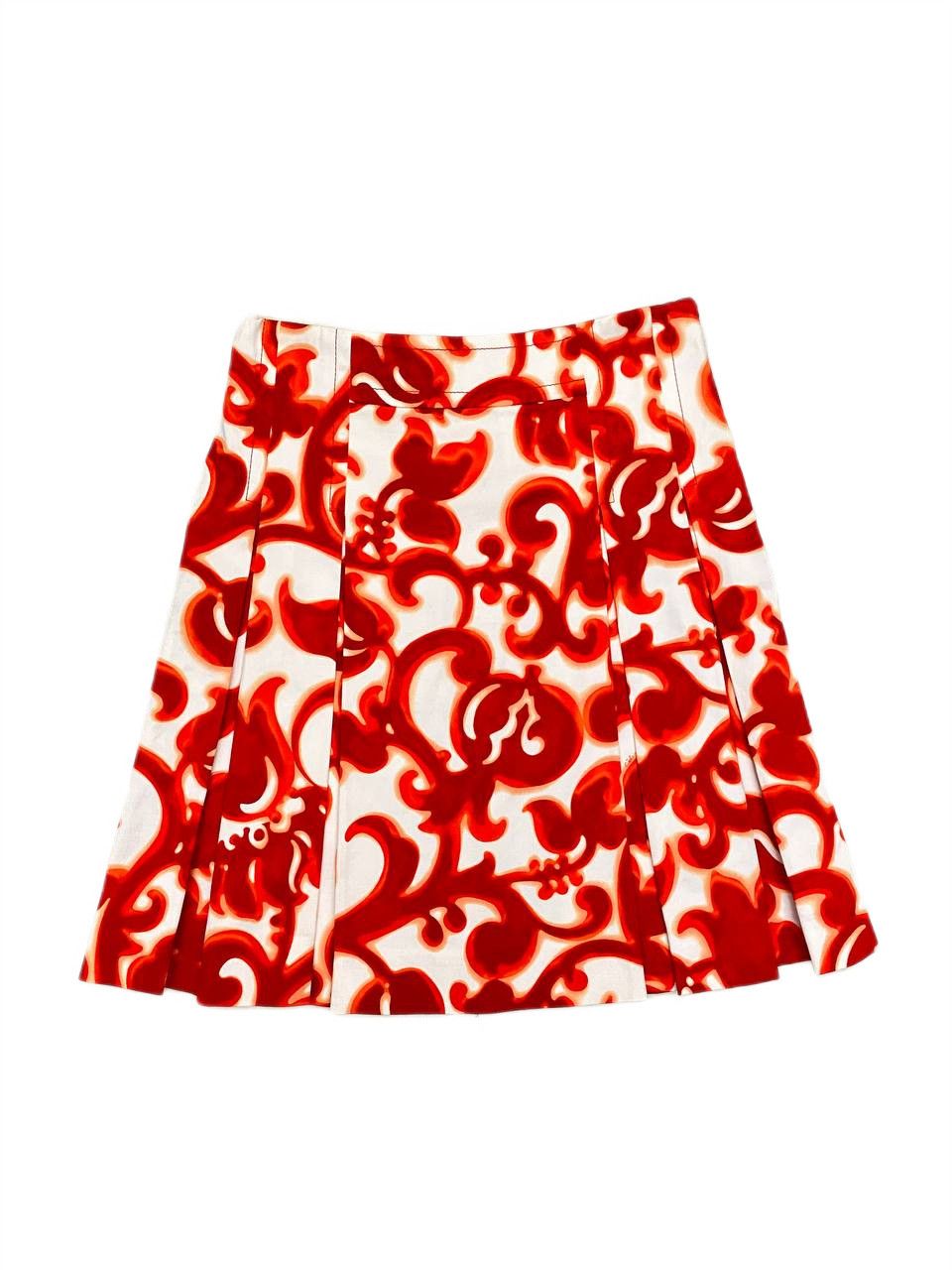 Celine Celine Logo Abstract Venetian Floral Print Cotton Mini Skirt Size 25" / US 0 / IT 36 - 1 Thumbnail