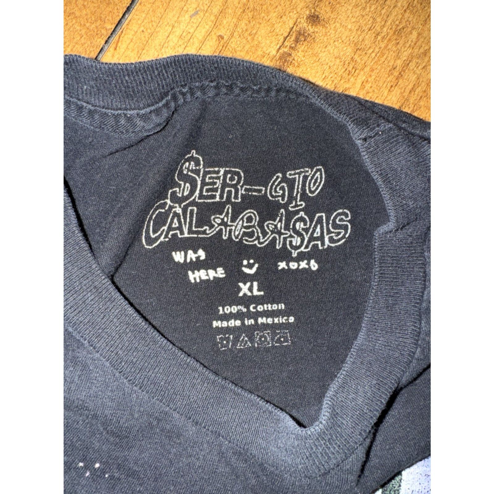 Travis Scott Travis Scott Tee T-Shirt Black XL By Sergio Calabasas 24x28 Mens Regular Size XL Rap Tee Shirt Black Mens Size US XL / EU 56 / 4 - 4 Thumbnail