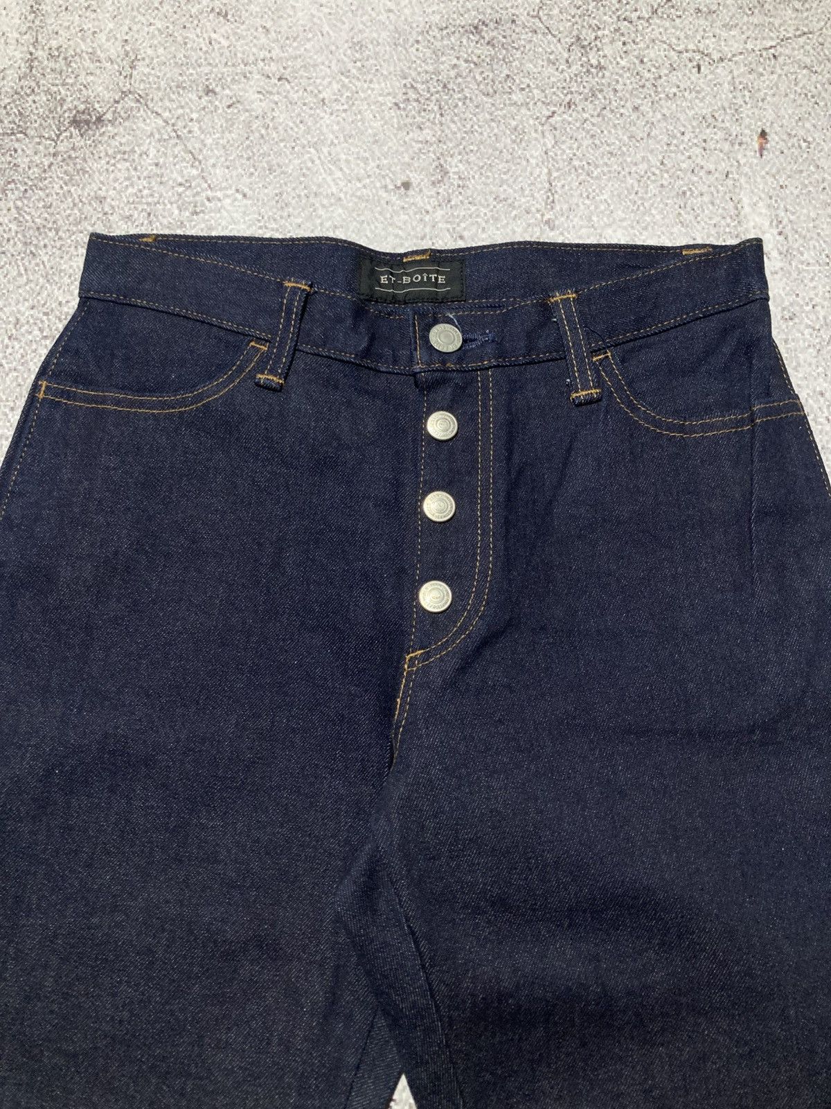 Japanese Brand 2000s Et-Boite Button Raw Denim Bootcut Flared Jeans Lgb Size US 26 / EU 42 - 10 Thumbnail