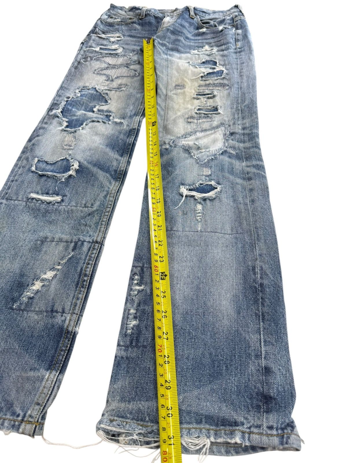 JACKROSE Vintage Jackrose Distressed Light Wash Flare Jeans Size US 29 - 15 Thumbnail