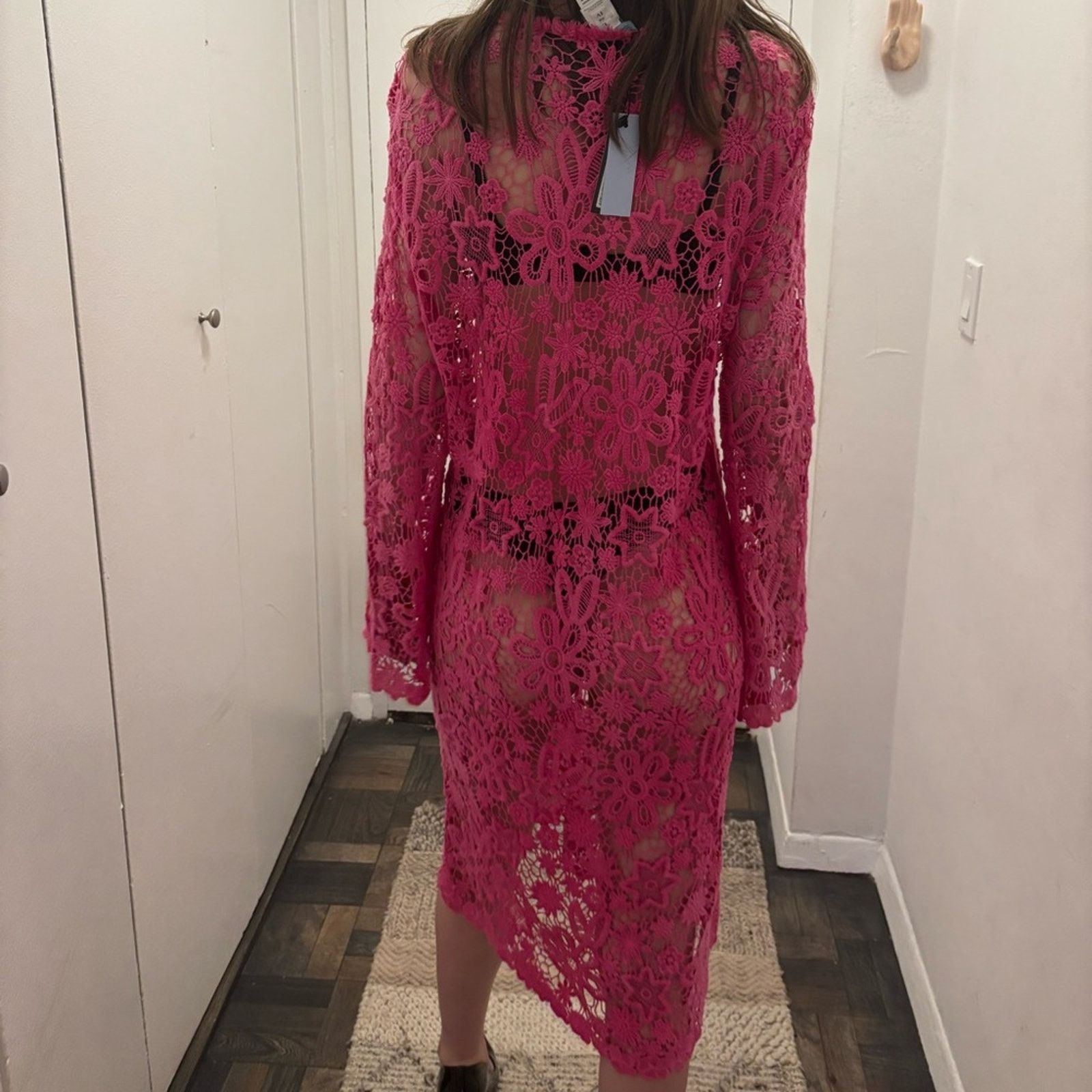 Blumarine NWT Blumarine Beachwear Pink Lace Floral Cardigan L Size L / US 10 / IT 46 - 15 Thumbnail