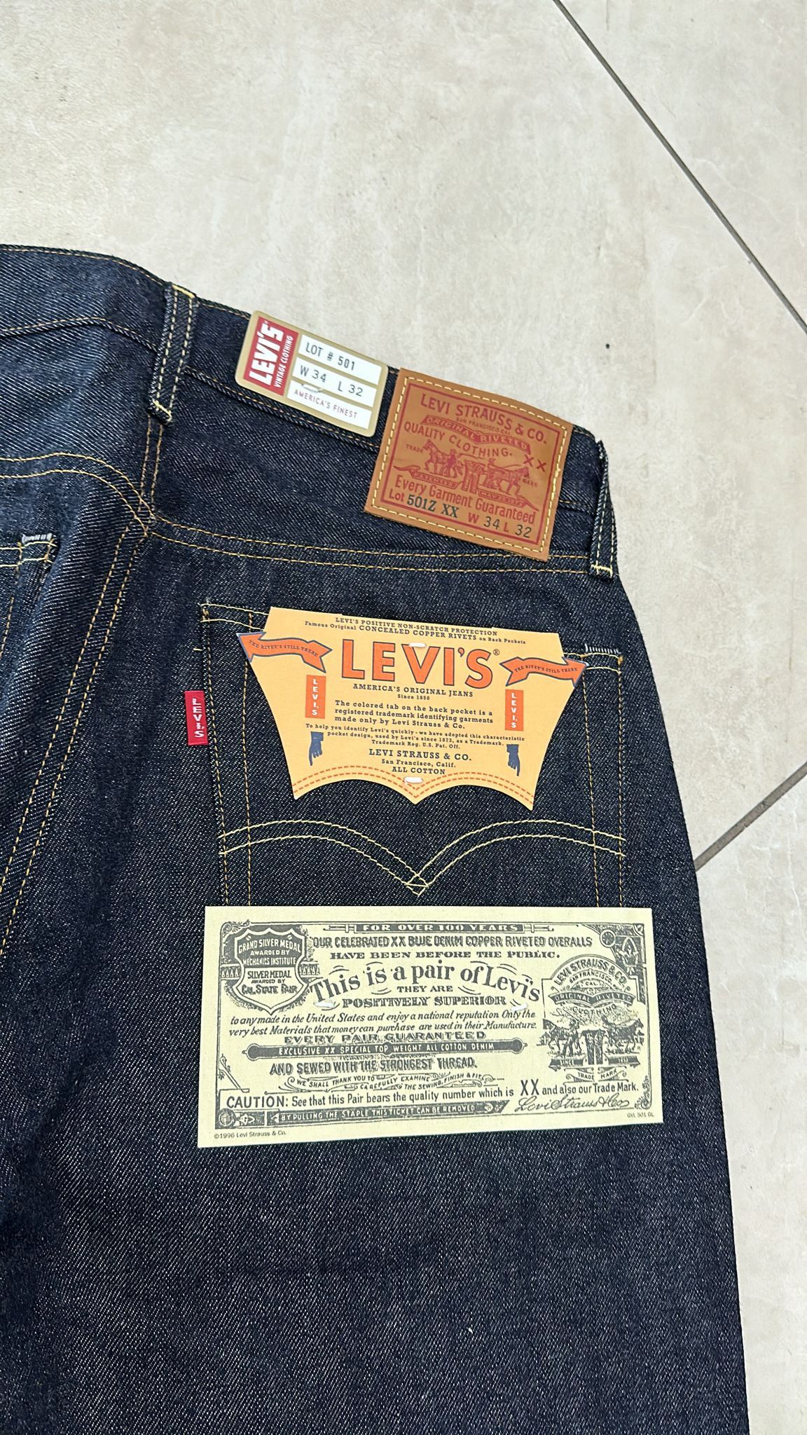 Levi's Vintage Clothing LVC Levi's Vintage Clothing 1954 501XX BigE Selvedge Jeans Size US 34 / EU 50 - 5 Thumbnail
