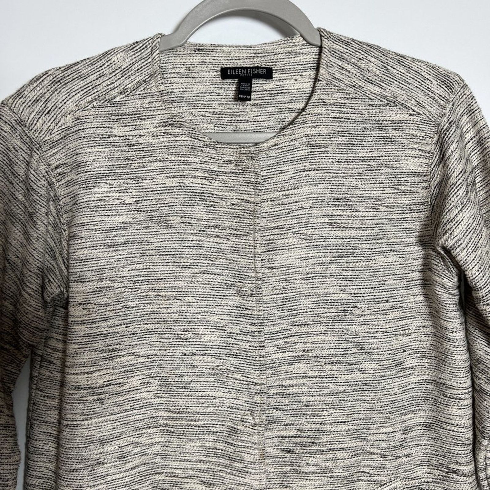 Eileen Fisher Eileen Fisher Ecru Tweed Round Neck Jacket PP XS Size XS / US 0-2 / IT 36-38 - 7 Thumbnail