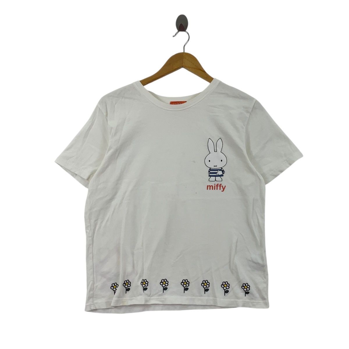 Vintage MIFFY DICK BRUNA Illustration Flower Garden Tee Shirt Top Size S / US 4 / IT 40 - 1 Thumbnail