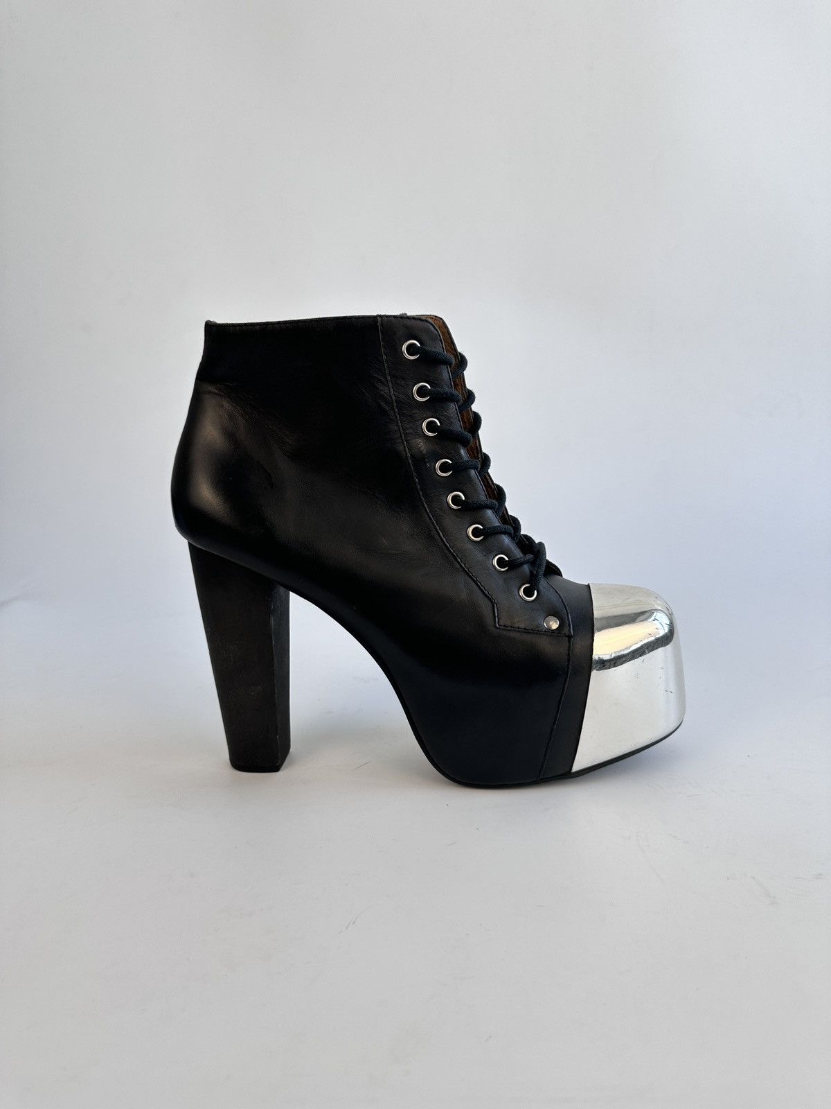 Jeffrey Campbell Jeffrey Campbell Lita Cap Platform Ankle Boots Leather 41 Size US 10 / IT 40 - 8 Thumbnail