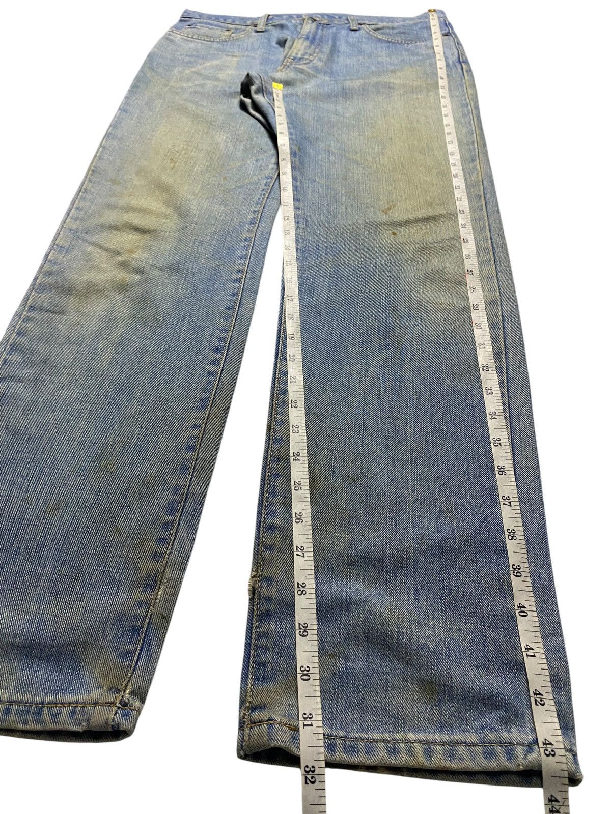 Edwin Vintage Edwin 407 Grunge Blue Wash Distressed Jeans Size US 34 / EU 50 - 13 Thumbnail
