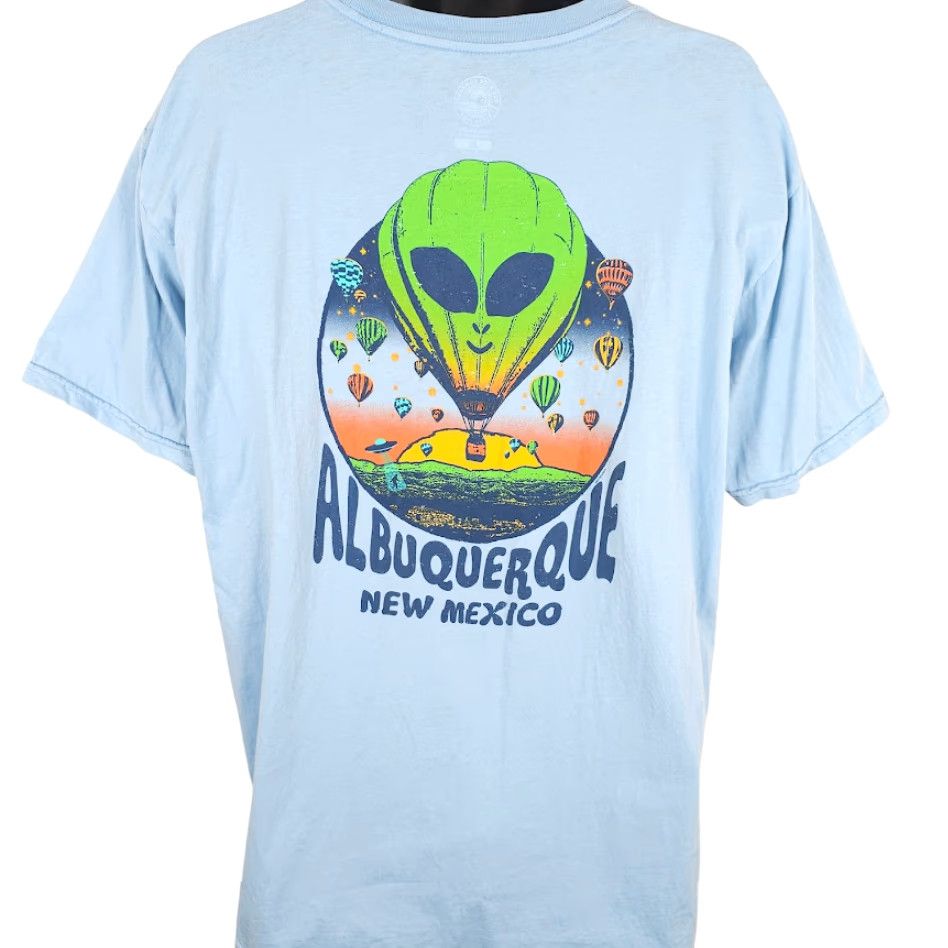 Vintage Nike Shirt Albuquerque New Mexico Alien Hot Air Balloon Blue XL Mens Shirt Size US XL / EU 56 / 4 - 4 Thumbnail