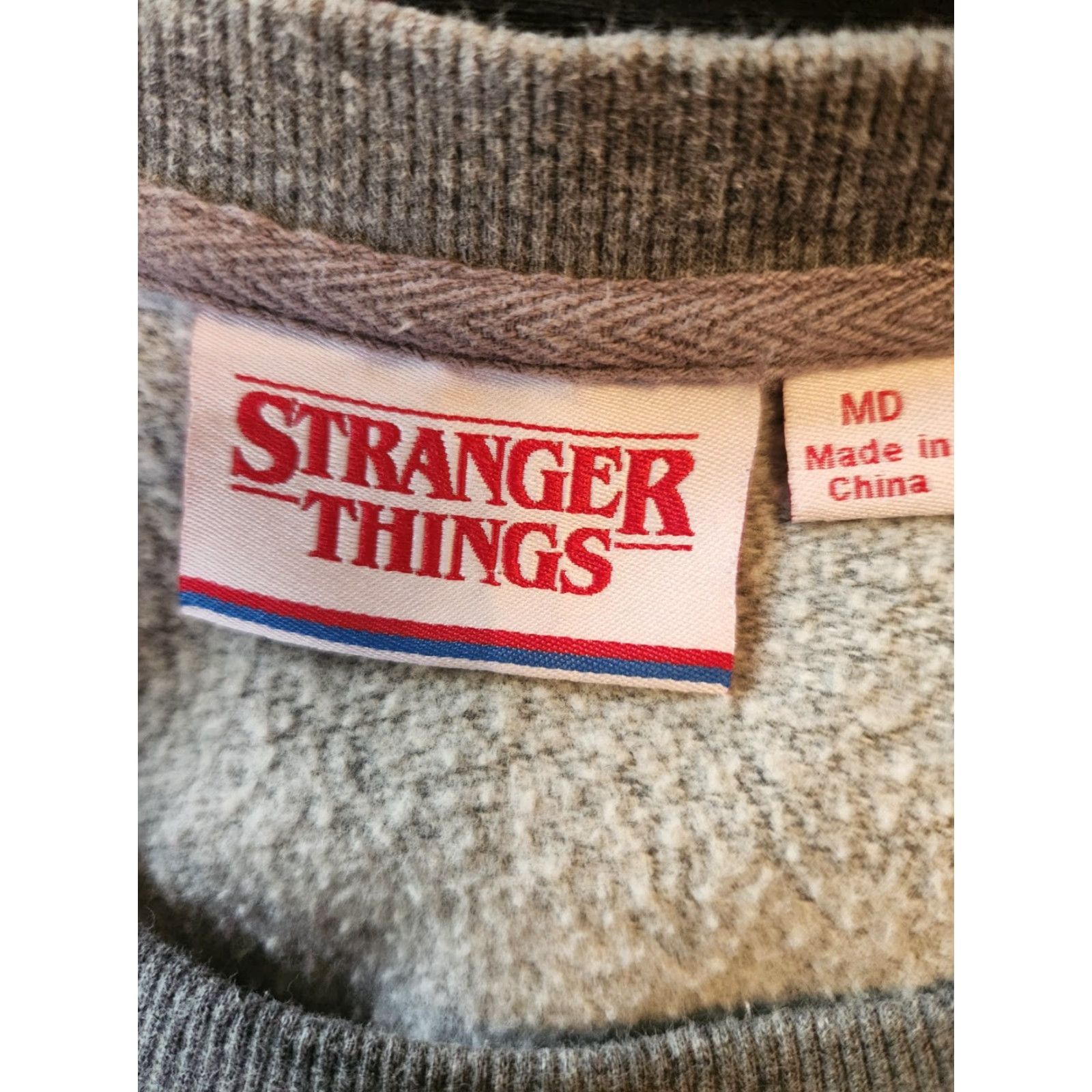 Altea Netflix Stranger Things Gray Sweatshirt Teal Orange Stripe Print Sleeve Size M Size M / US 6-8 / IT 42-44 - 2 Thumbnail