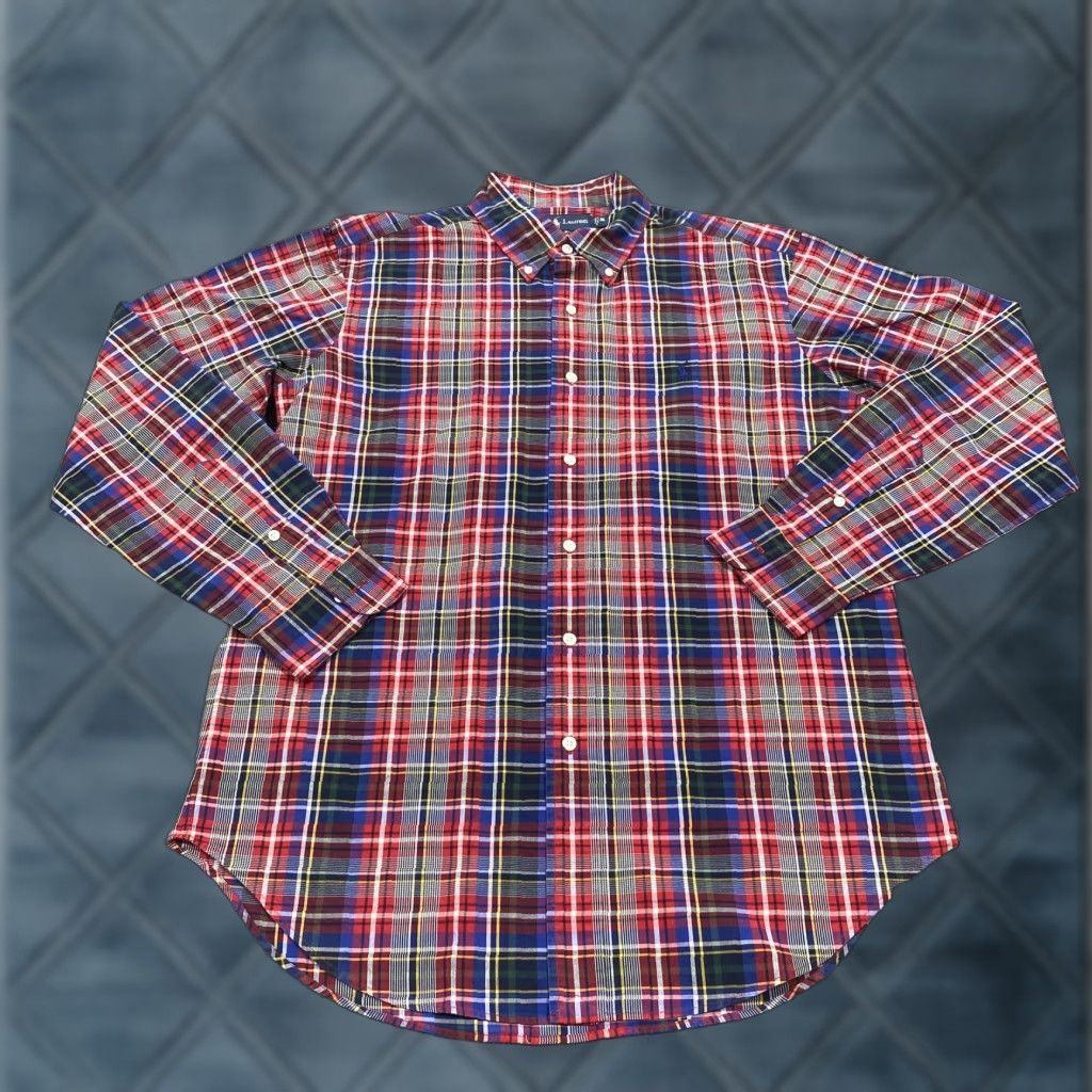 Ralph Lauren VINTAGE Ralph Lauren Shirt Mens M Red Plaid Long Sleeve Button Up Classic Size US M / EU 48-50 / 2 - 1 Thumbnail