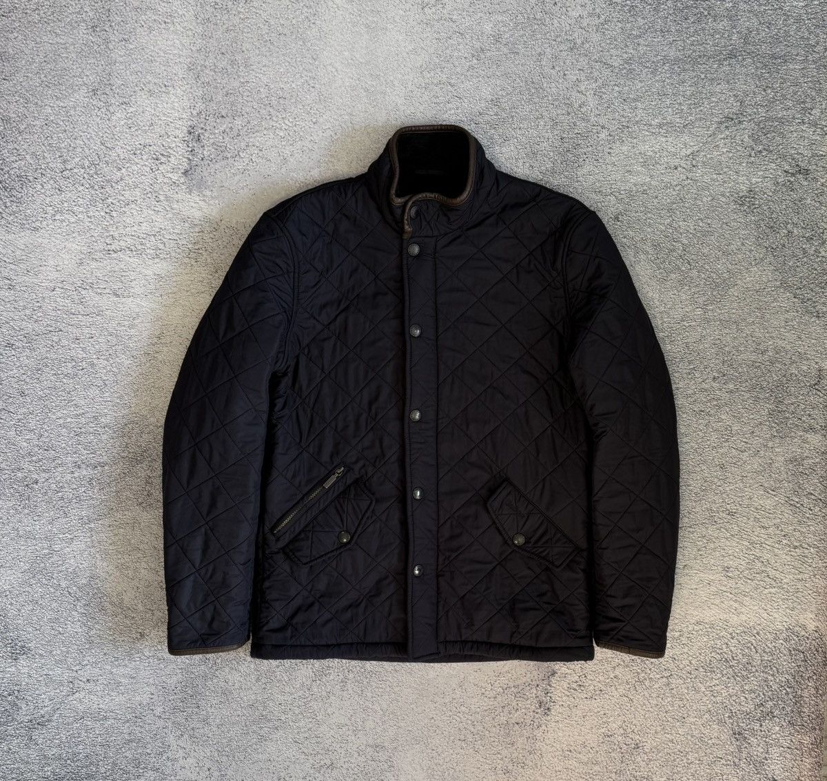 Barbour Barbour Powell Quilted Jacket Men S Black Brown Trim Classic Size US S / EU 44-46 / 1 - 1 Thumbnail