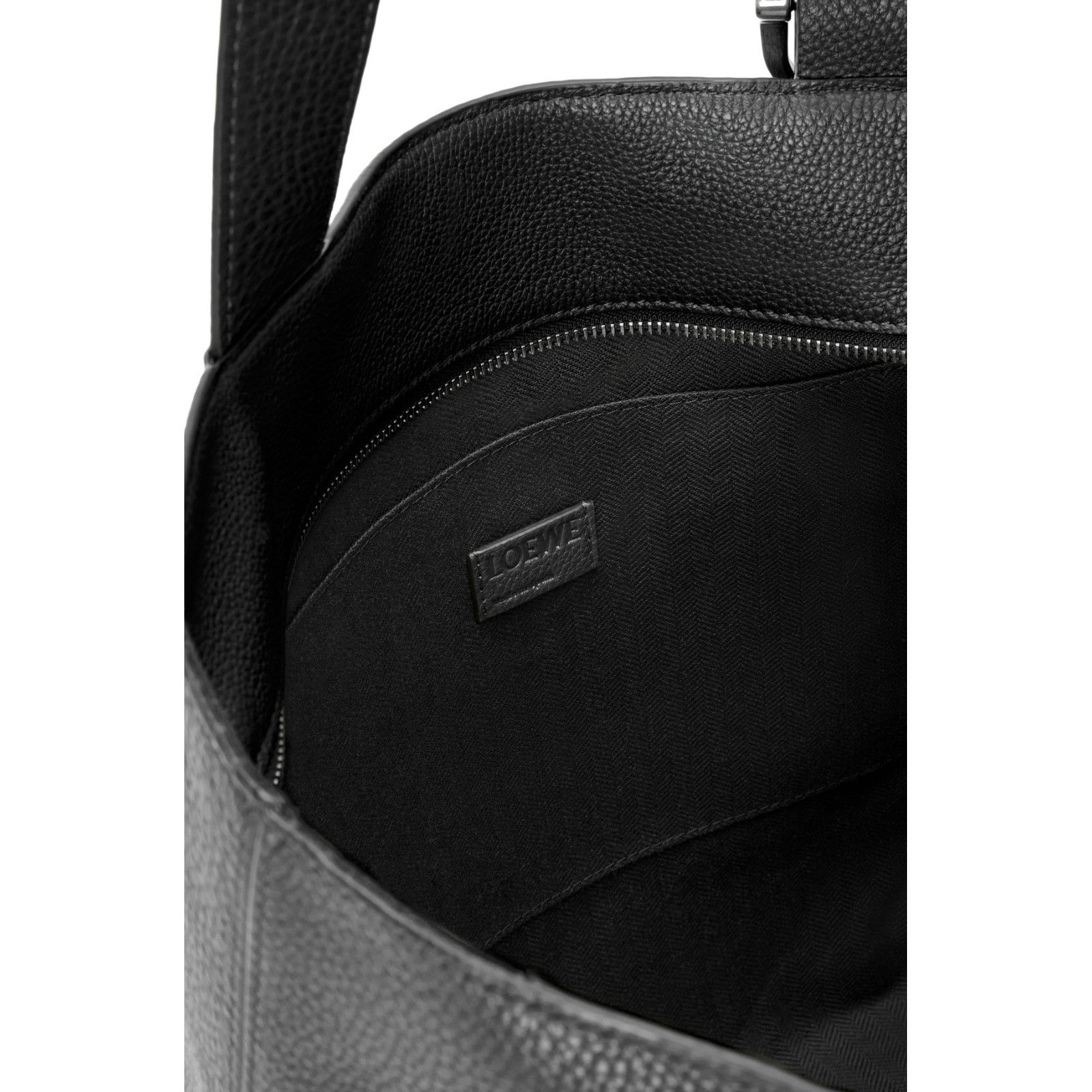 Loewe LOEWE Loop $3600 Black Grained Leather Zipped Tote New & Aut Size ONE SIZE - 4 Thumbnail