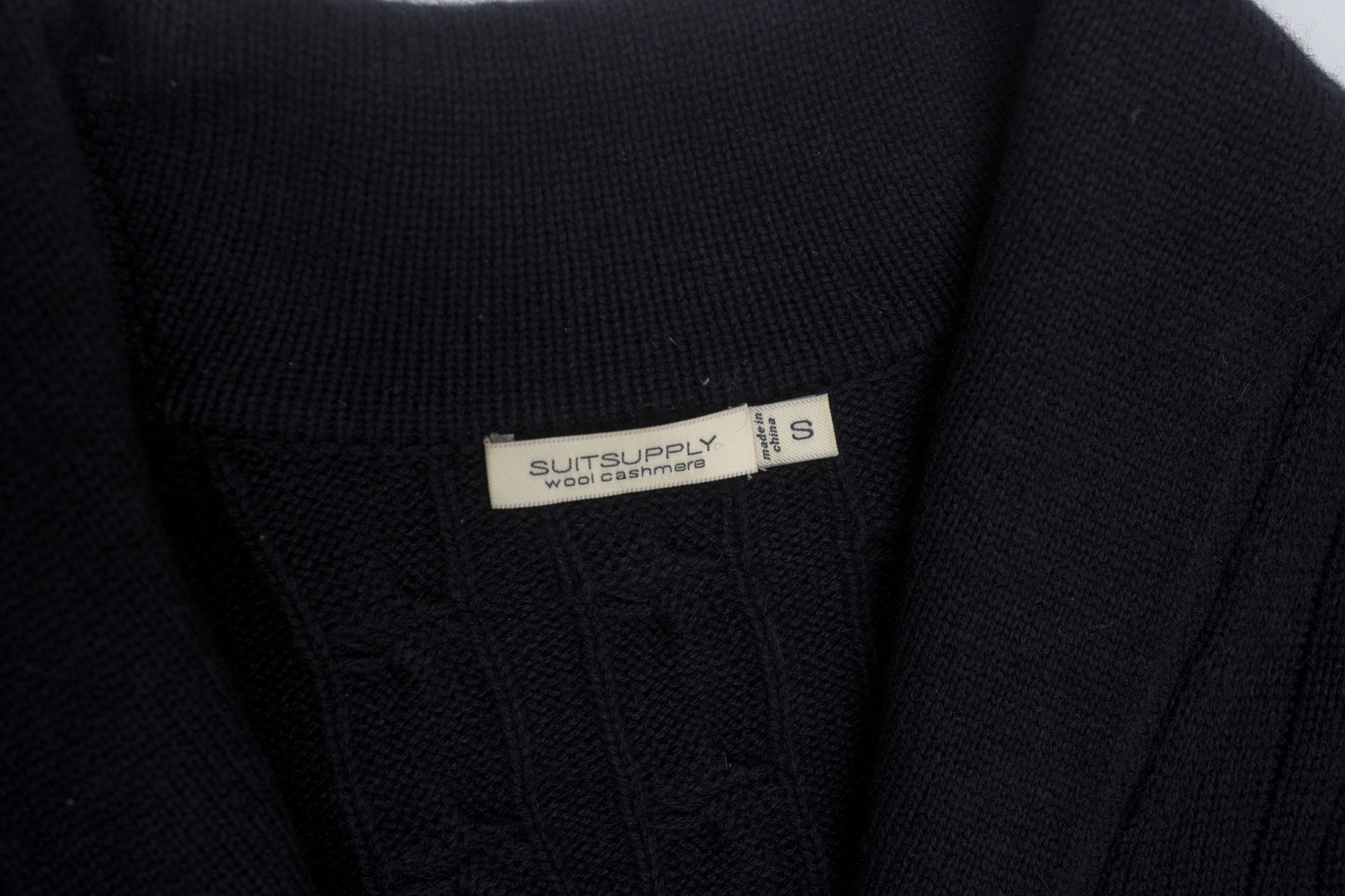 Suitsupply Suitsupply Wool Cashmere Shawl Cable Cardigan Navy S Size US S / EU 44-46 / 1 - 2 Thumbnail