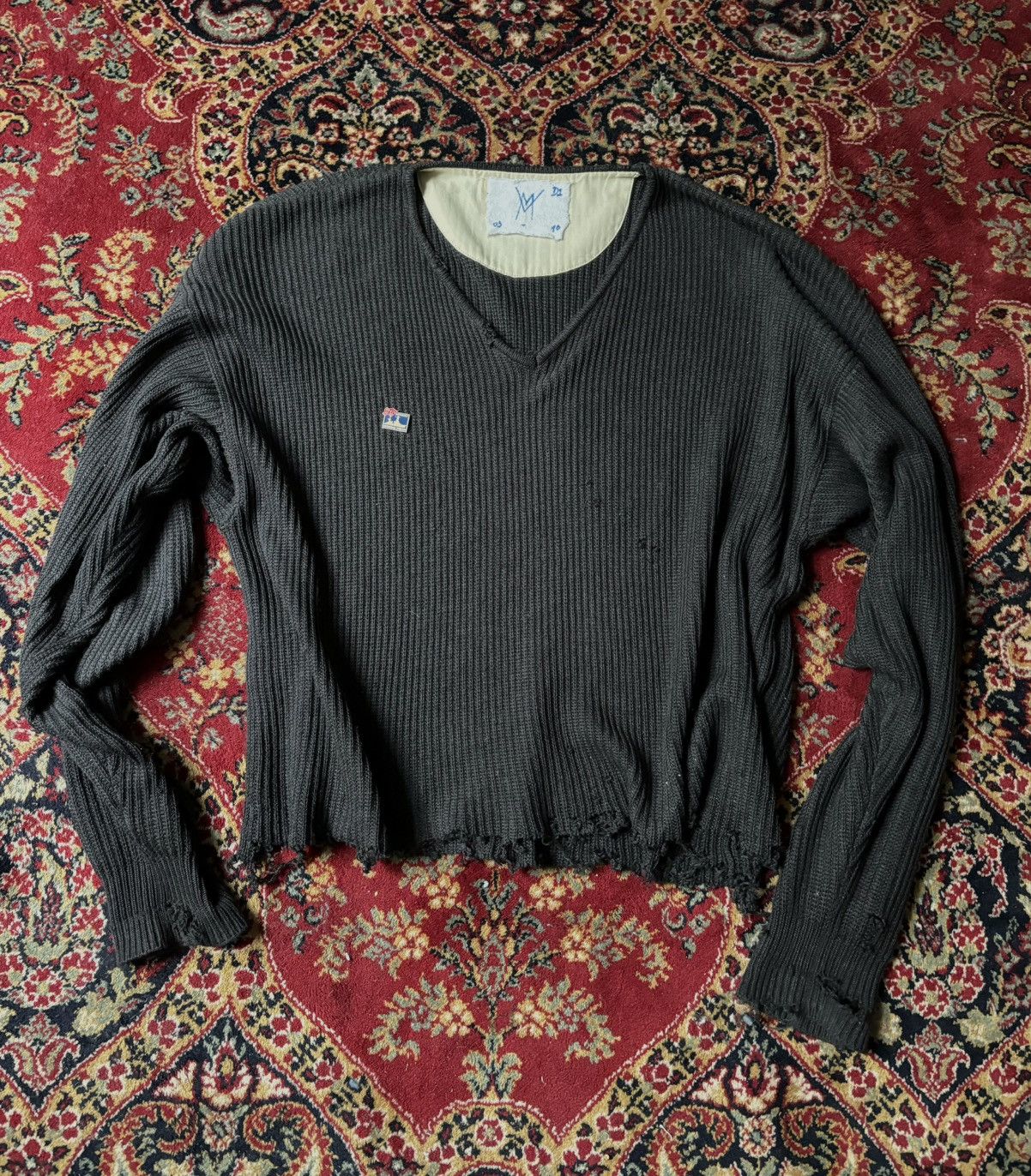 TRASHED CROPPED SWEATER