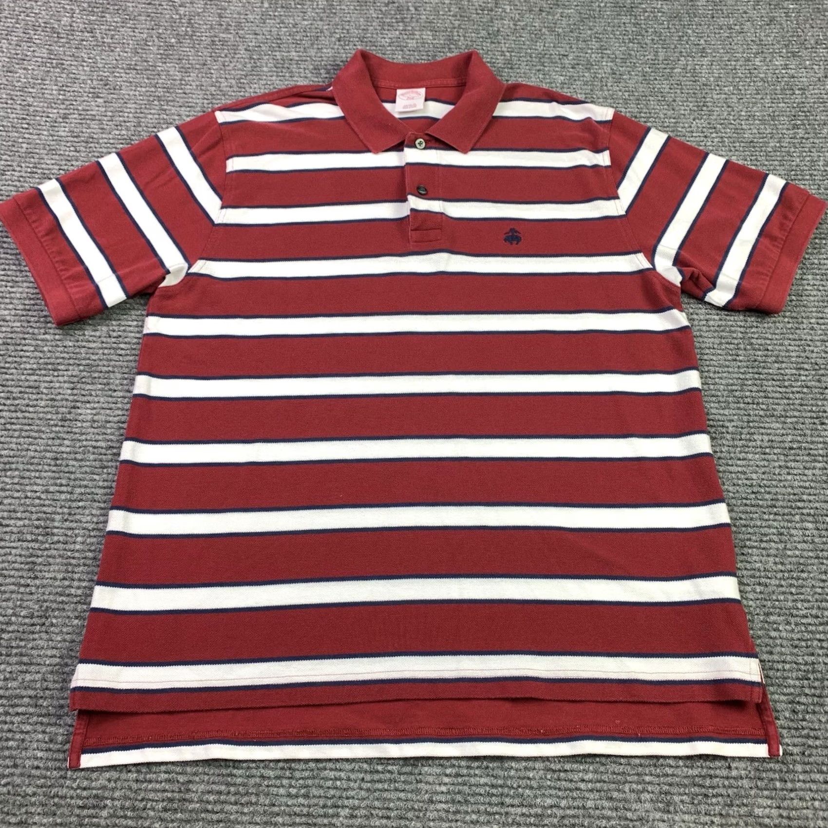 Brooks Brothers Brooks Brothers 346 Red Striped Polo Shirt Original Fit Embroidered Logo Men Large Size 42R - 3 Thumbnail