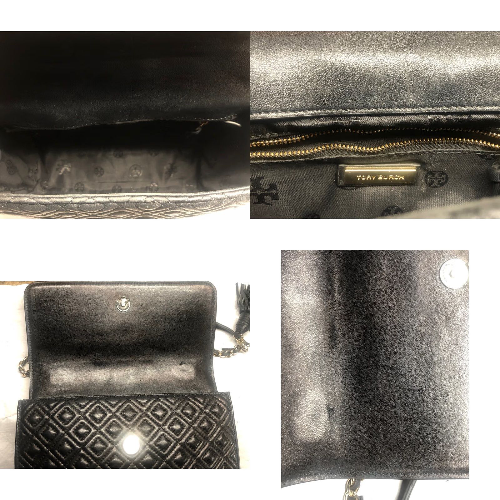 Tory Burch Tory Burch Fleming Shoulder Bag Black Leather Gold Medium Womens Size ONE SIZE - 9 Thumbnail