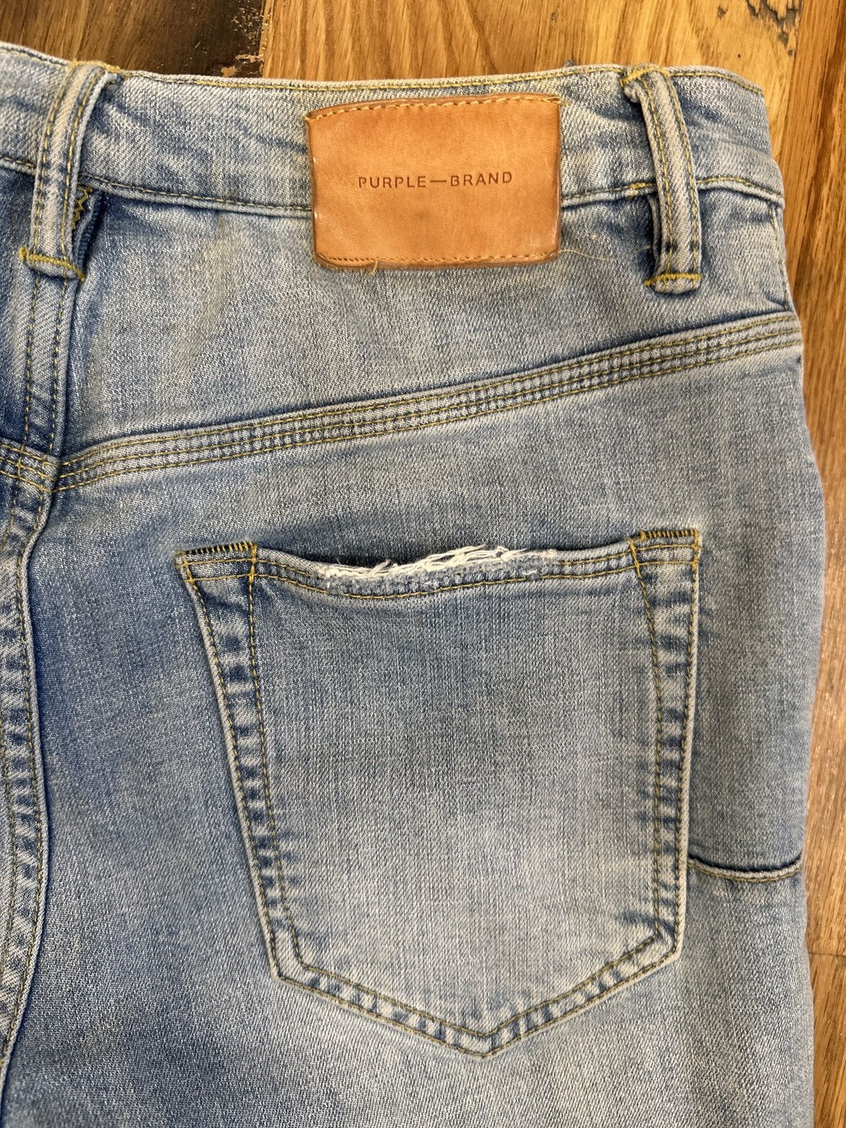 Purple Brand Purple Brand Knee Hole Blue Denim Jeans Size 31 Size US 31 - 5 Thumbnail