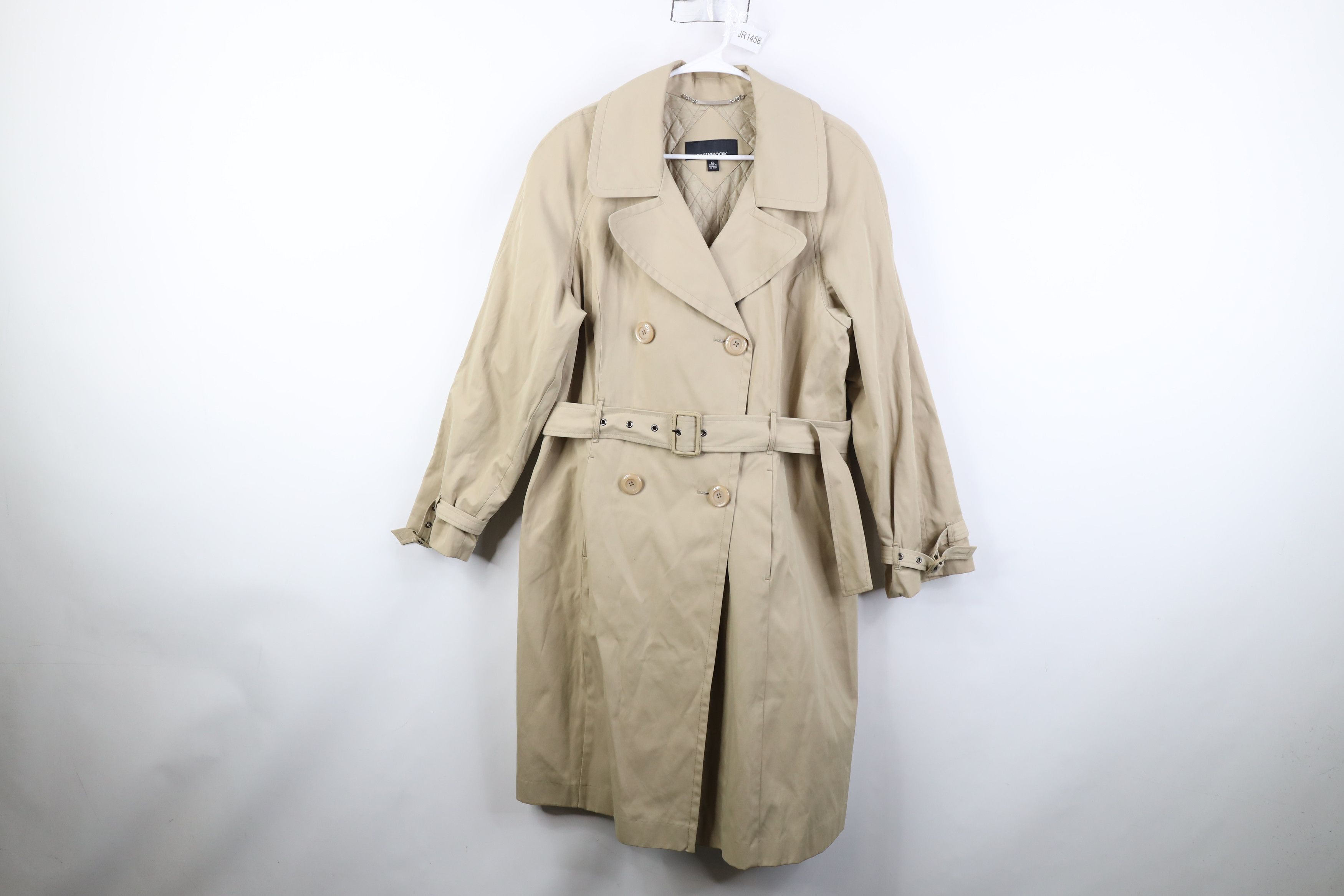 Vintage 90s Y2K Streetwear Trench Coat Rain Jacket Beige