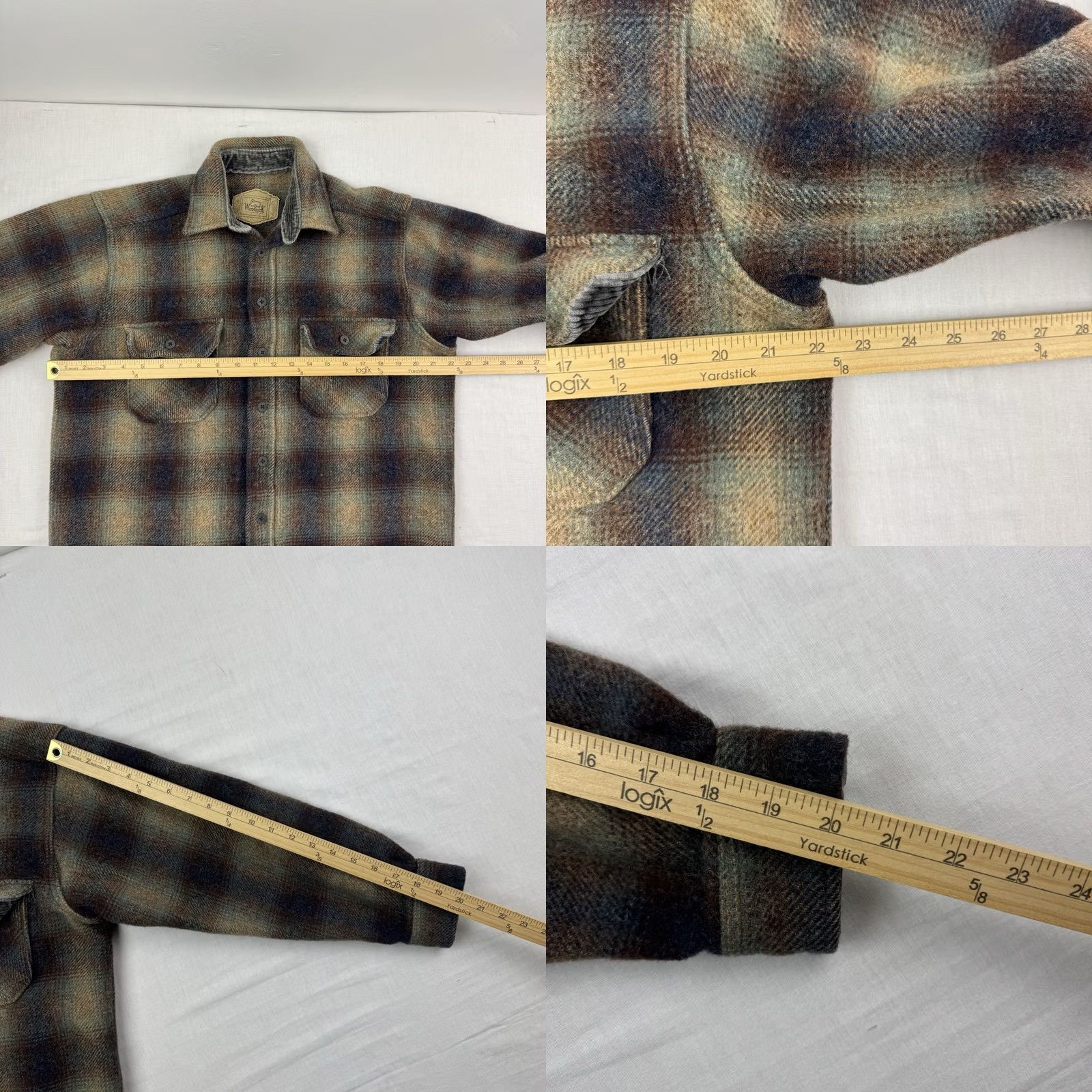 Vintage VINTAGE Woolrich Shirt Adult Large Plaid Wool Button Up Long Sleeve Brown 90s Mens Size US L / EU 52-54 / 3 - 9 Thumbnail
