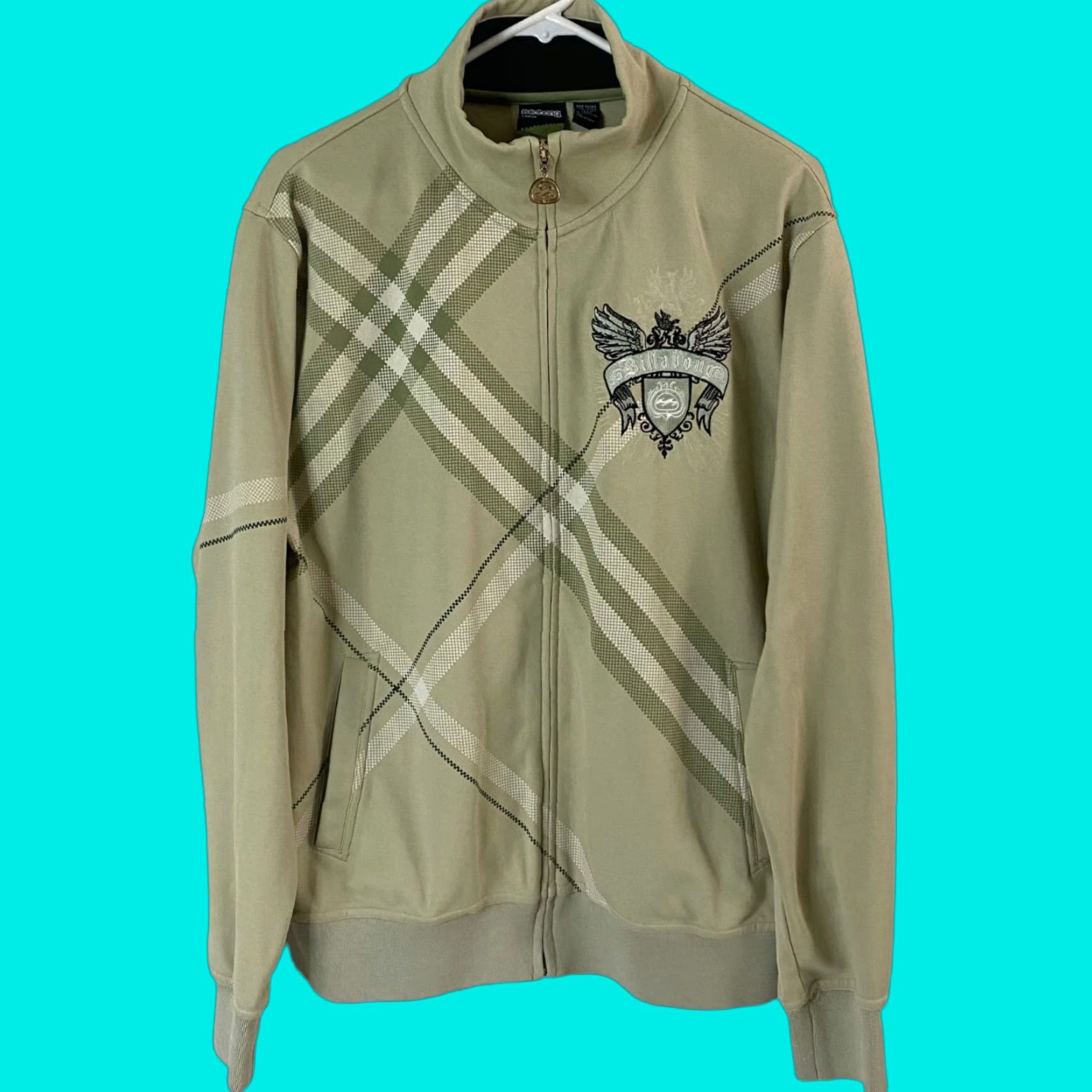 Billabong VINTAGE Billabong Y2K Track Jacket Mock Neck Full Zip Embroidered Green Mens Large L Size US L / EU 52-54 / 3 - 1 Thumbnail