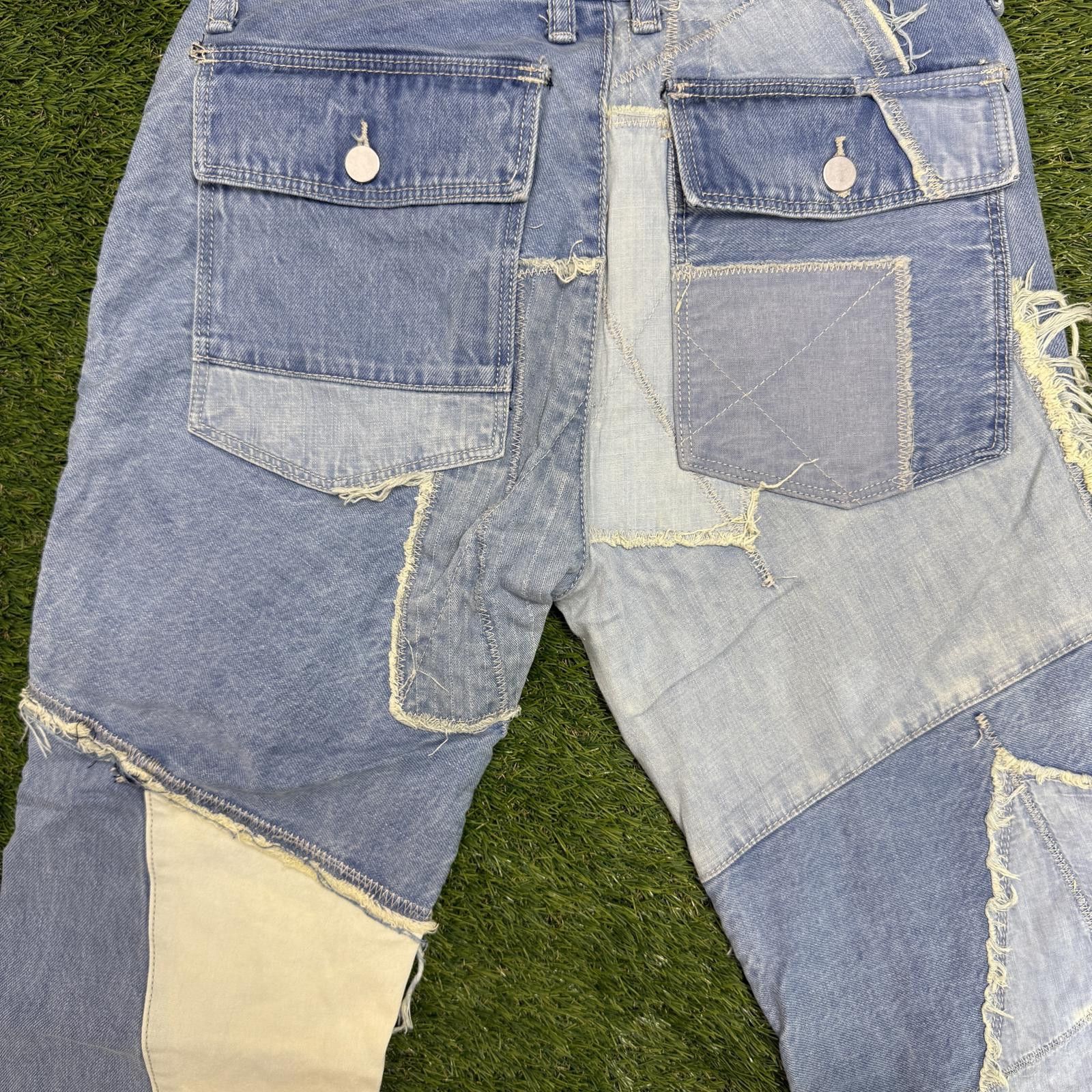 The Unbranded Brand Patchwork Distressed Denim Jeans Size US 30 / EU 46 - 5 Thumbnail