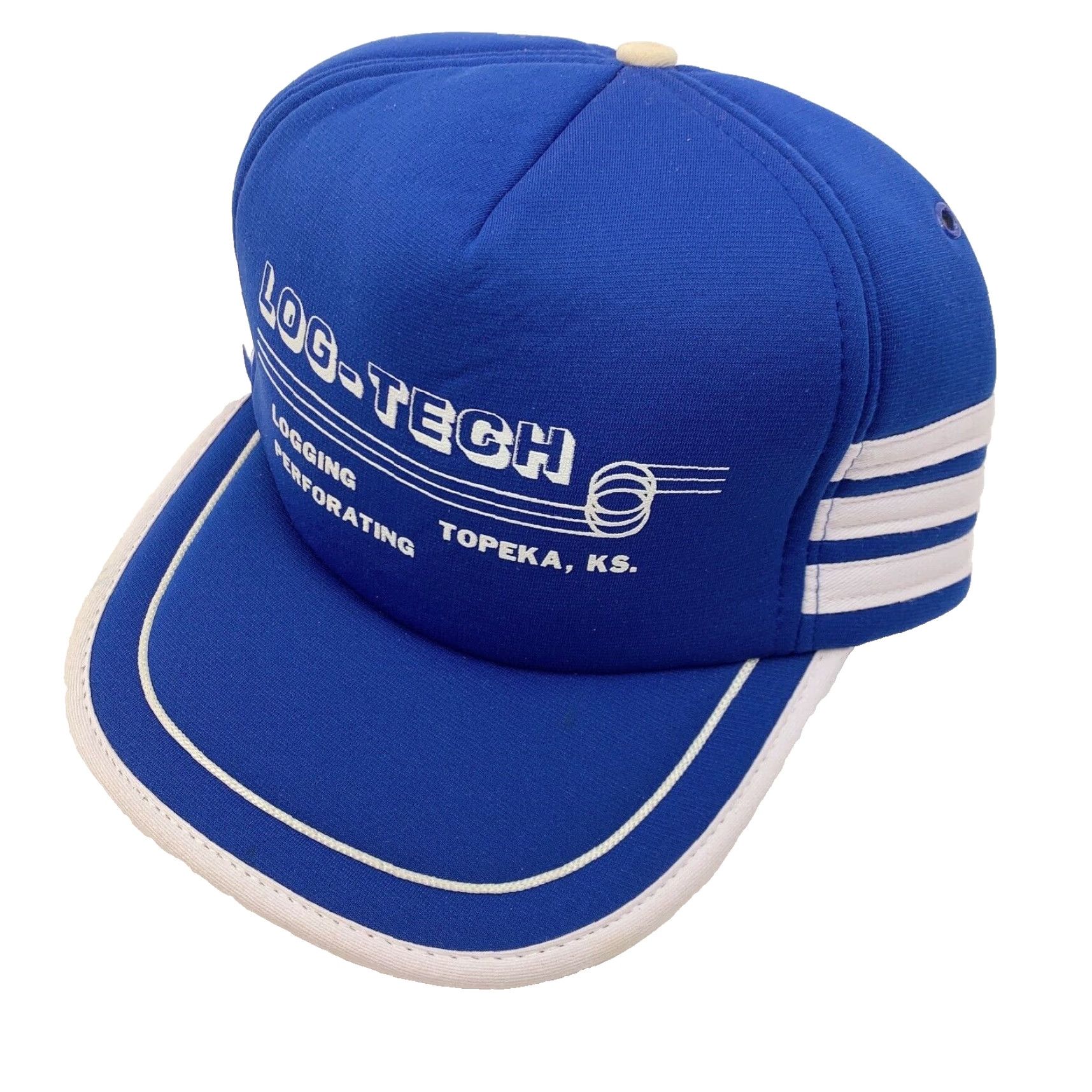 Vintage VINTAGE San Sun Log-Tech Kansas Blue Trucker Hat Cap Snapback One Size 1980s Mens Size ONE SIZE - 2 Thumbnail