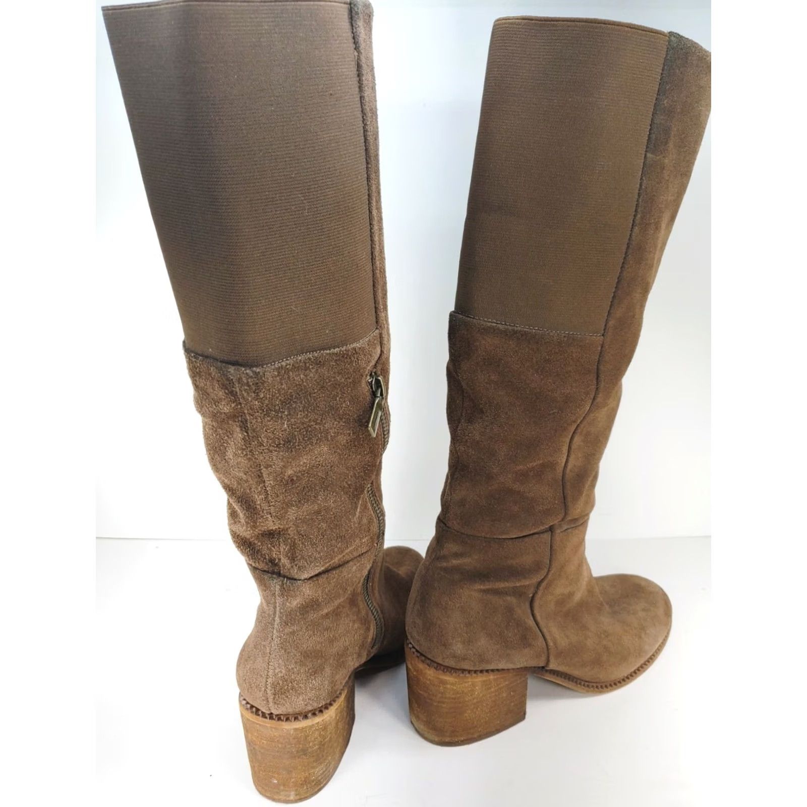 Splendid VINTAGE Splendid Kassie Boots Brown Suede Tall Knee Zip Womens 8.5M Size US 9 / IT 39 - 5 Thumbnail