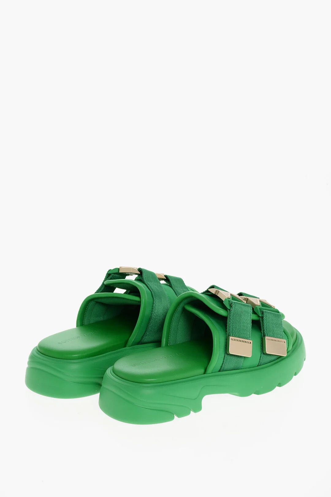 Bottega Veneta og1mm0426 Nylon Sliders in Green Size US 7 / EU 40 - 2 Thumbnail