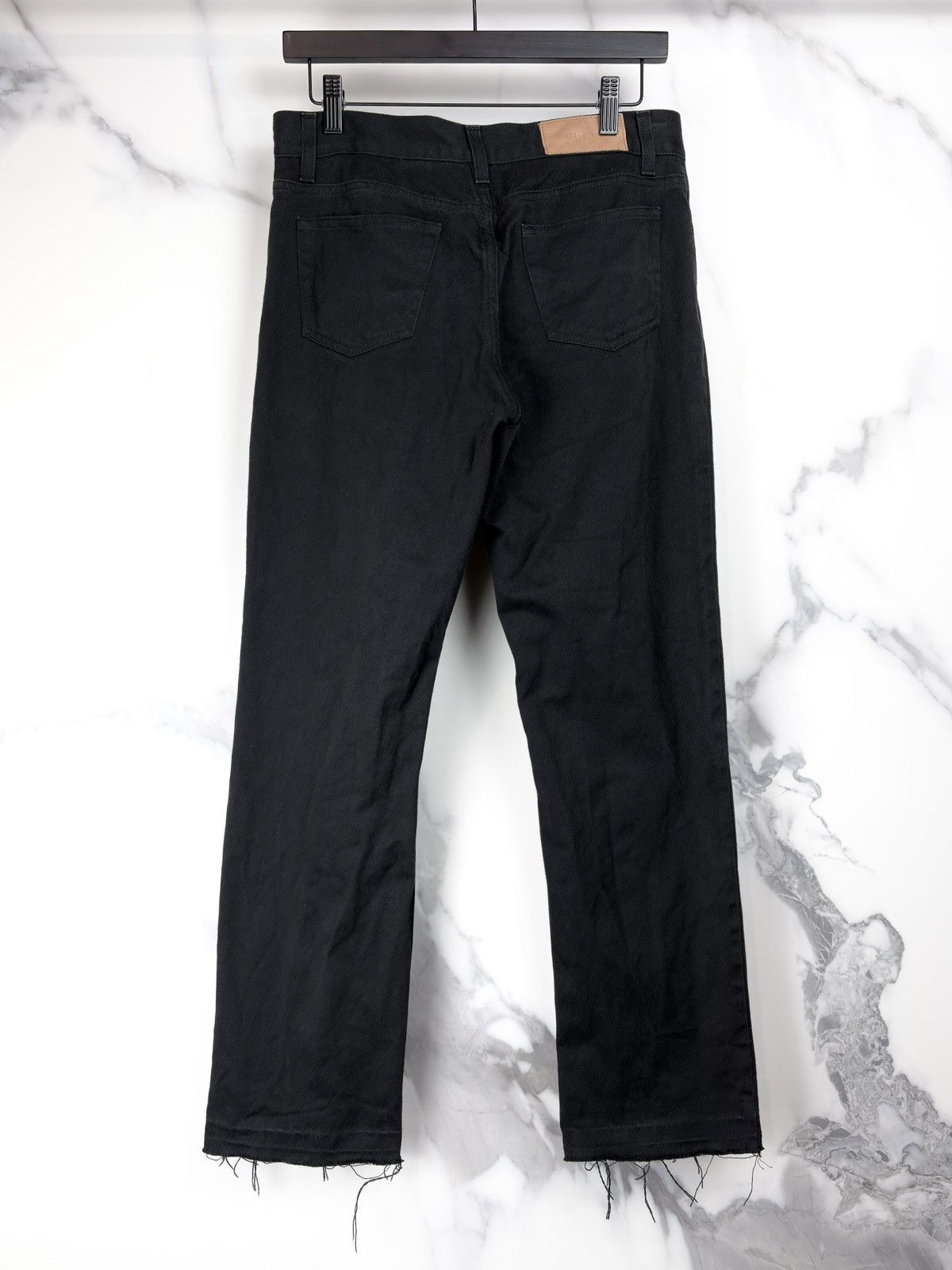 Gucci Gucci Tom Ford Vintage Raw Hem Leather Patch Denim Jeans Size US 30 / EU 46 - 2 Thumbnail