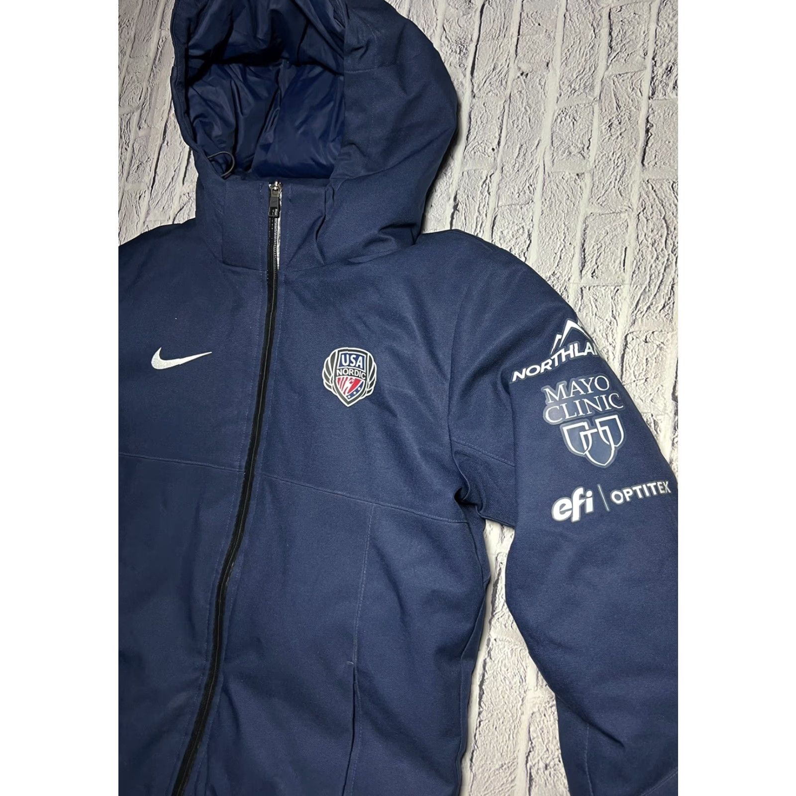 Nike VINTAGE Nike Storm-FIT Down Coat Ski Hooded Womens XXS Parka Blue حك Size XXS / US 00 / IT 34 - 4 Thumbnail
