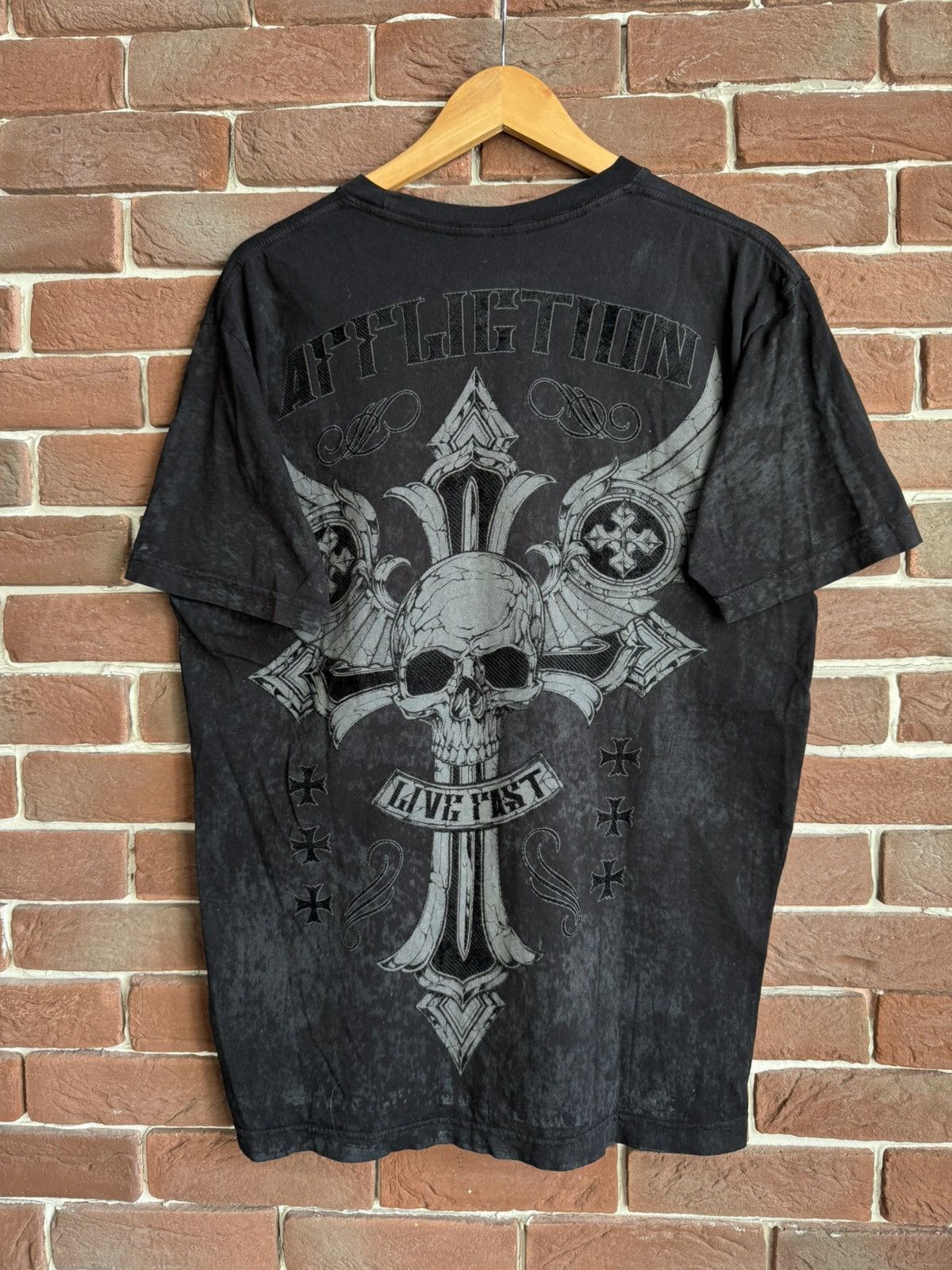 Affliction Rare Affliction Eagle Skull Cross USA OVP Tee like chrome Size US L / EU 52-54 / 3 - 1 Thumbnail