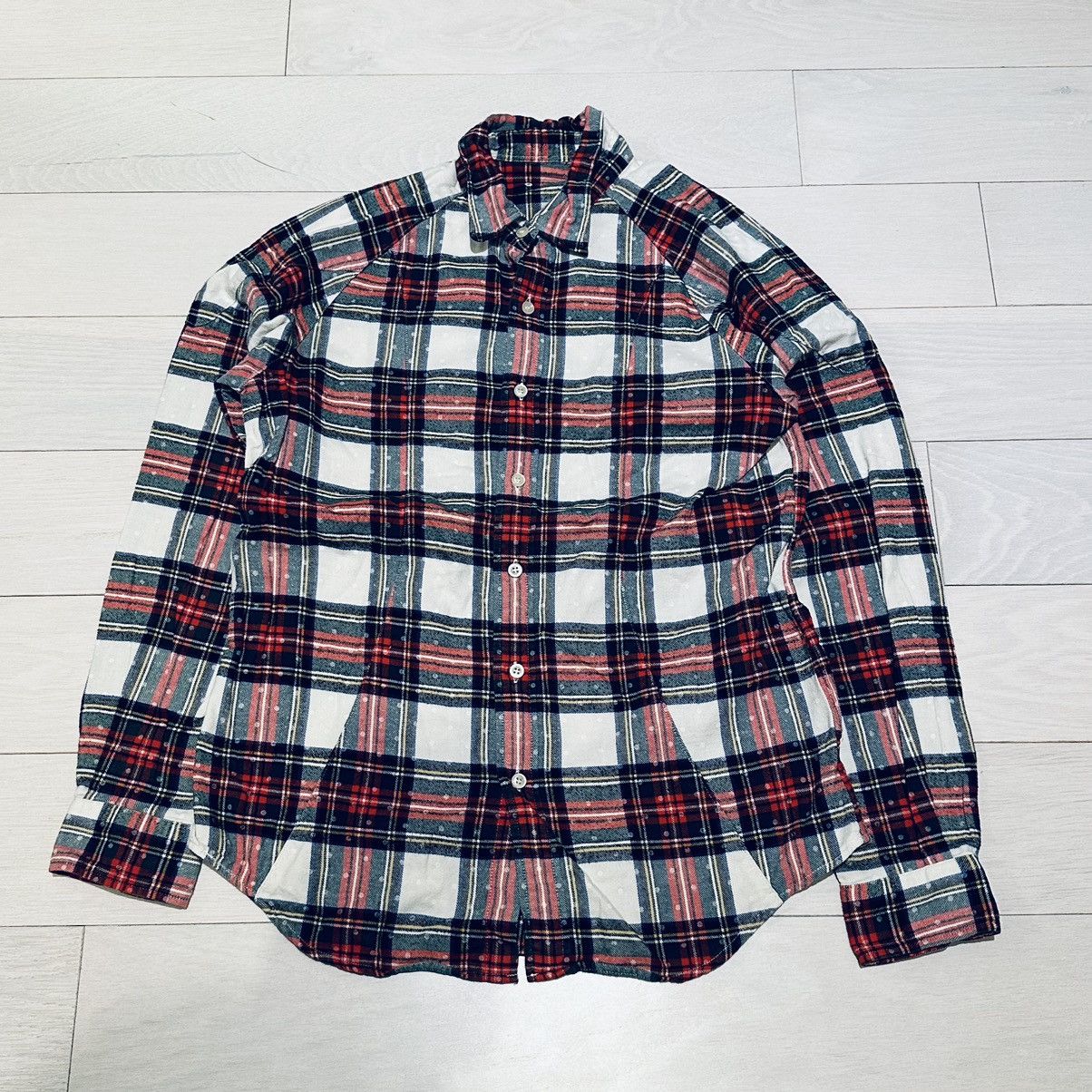 Japanese Brand × Sophnet. SOPH SOPHNET. polka dot checker raglan long sleeves shirt L Size US L / EU 52-54 / 3 - 1 Thumbnail