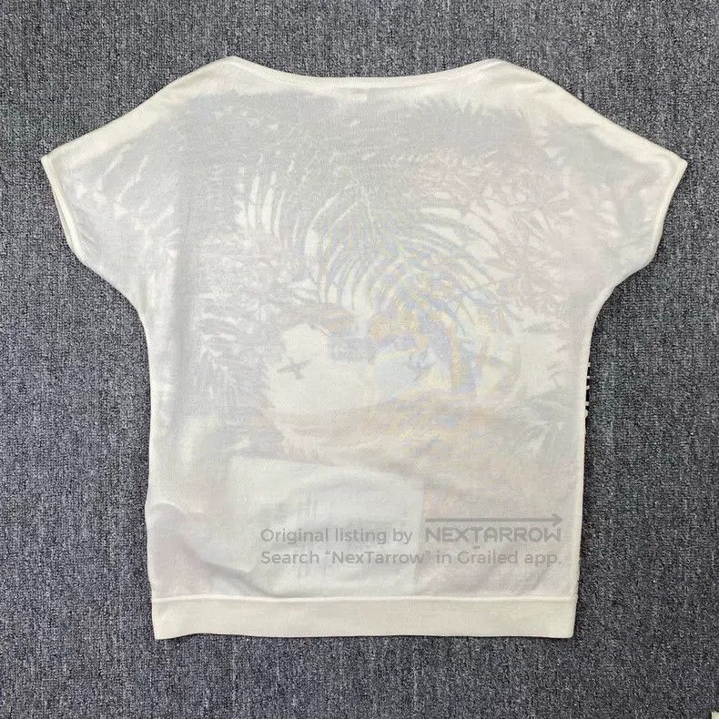 Hermes Hermes Phoenix Print Silk and Cotton Short Sleeve Top Size XXS / US 00 / IT 34 - 3 Thumbnail