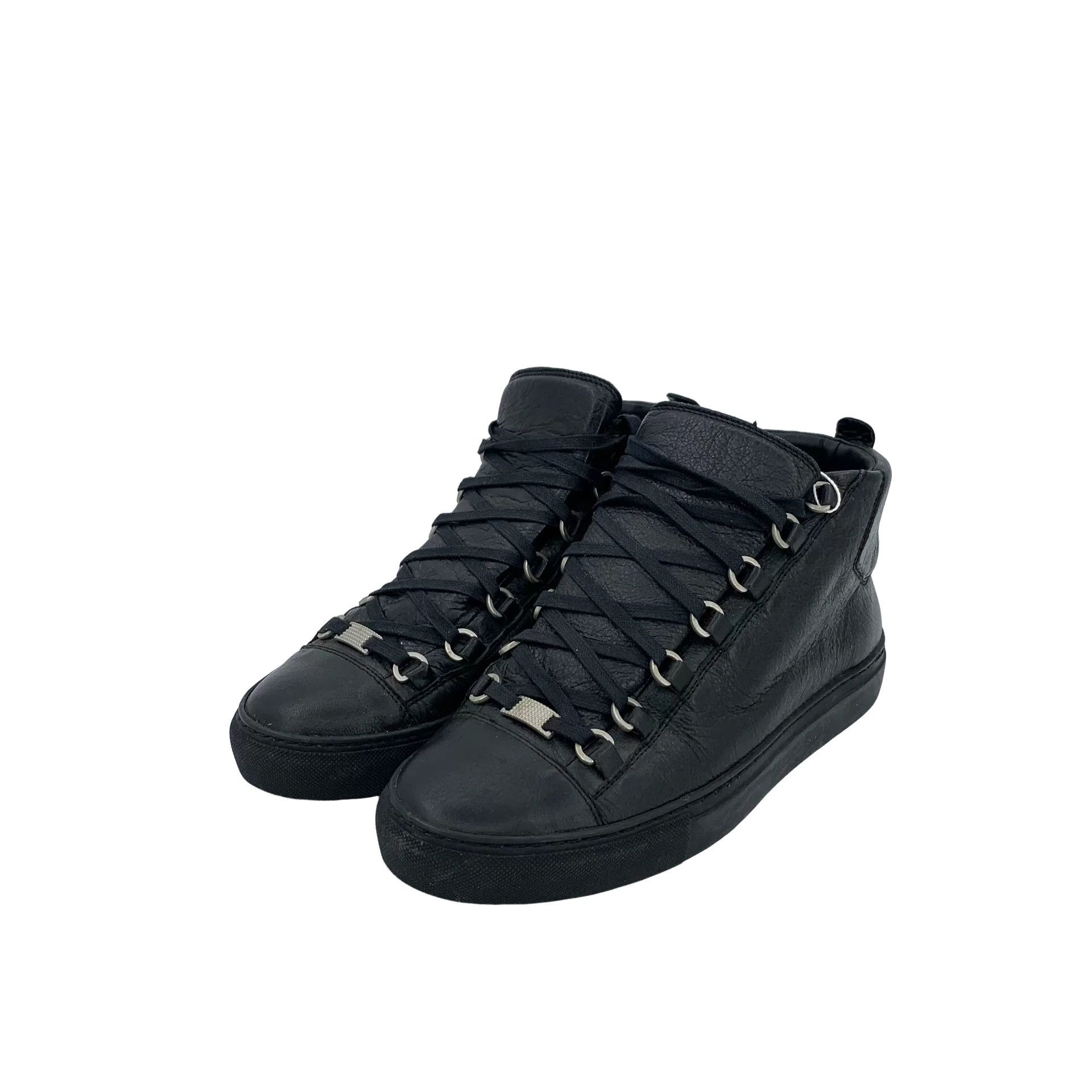 Balenciaga Balenciaga Leather Ring Eyelet Hi-Top Sneakers EU 40 Size US 7 / EU 40 - 1 Thumbnail
