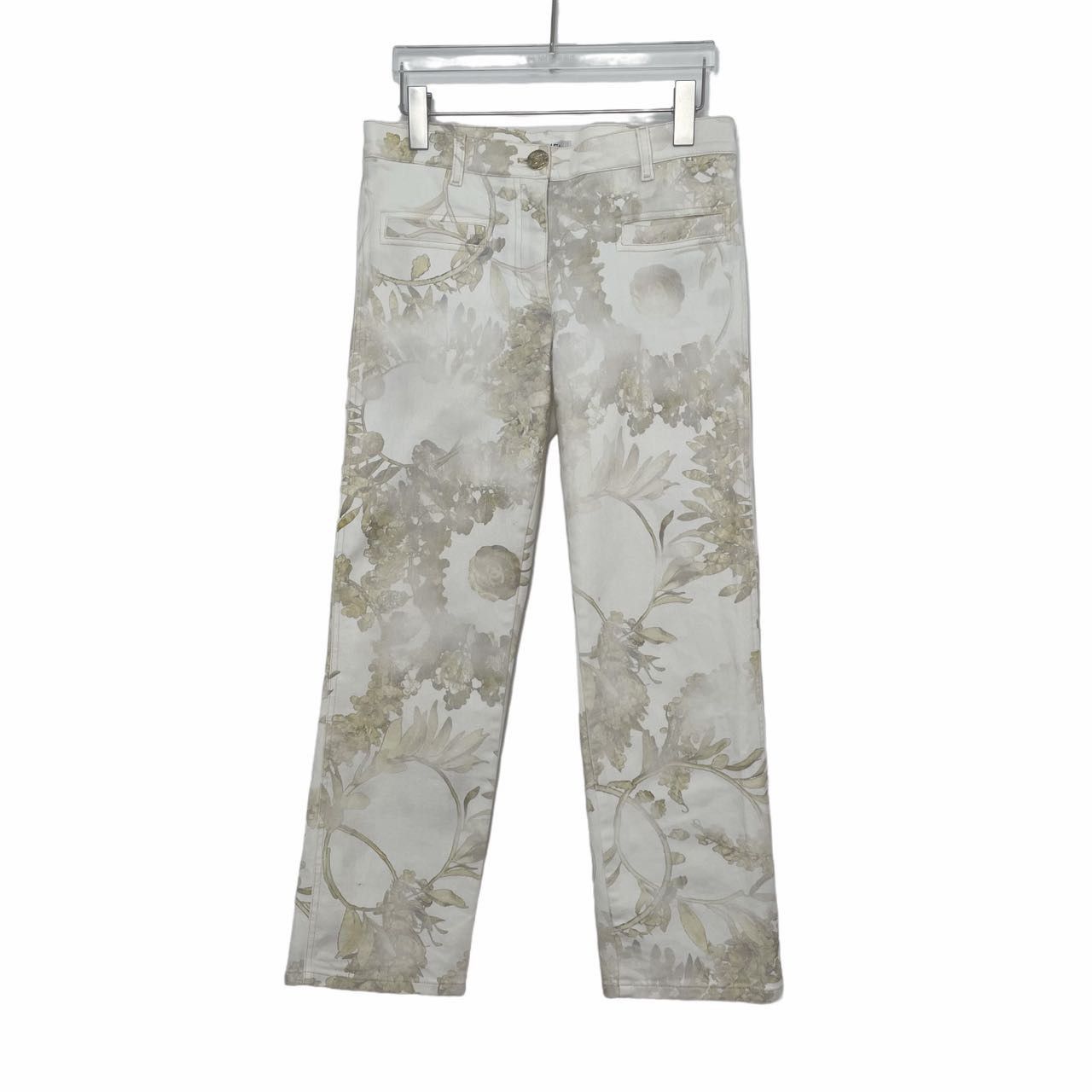Chanel Chanel Greek Collection White Washed Printed Jeans K26WX Size 27" / US 4 / IT 40 - 1 Thumbnail